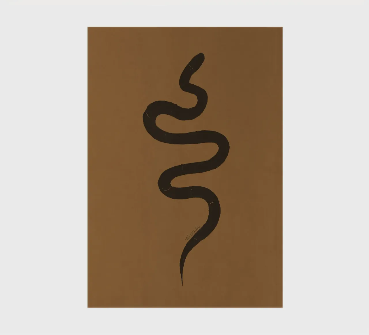 Serpente astratto organico boho in terracotta e nero carbone diario da This Wild Soul - Illustration