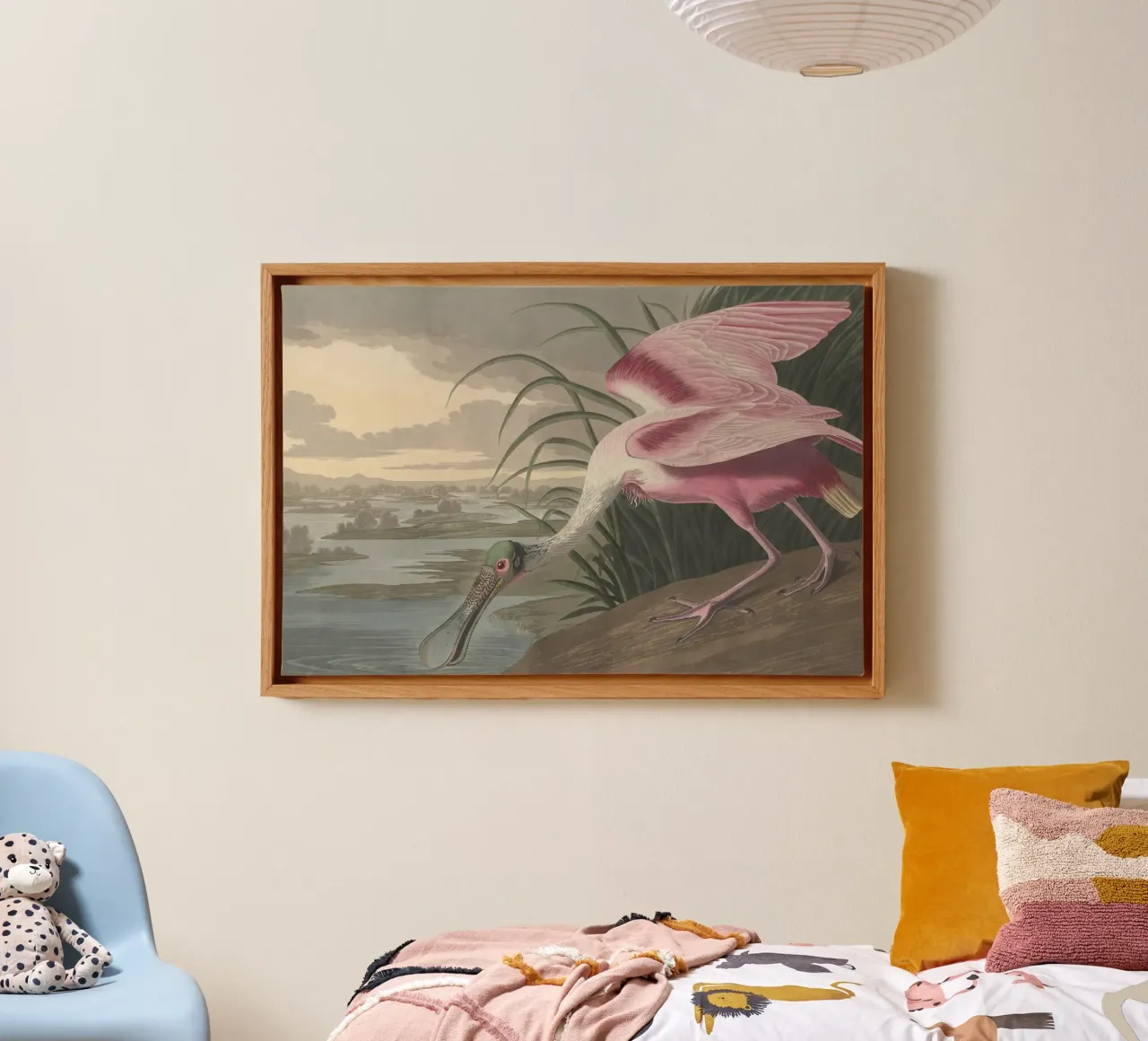 John James Audubo - Spatola rosata tela con Cornice a cassetta da Timeless Artworks