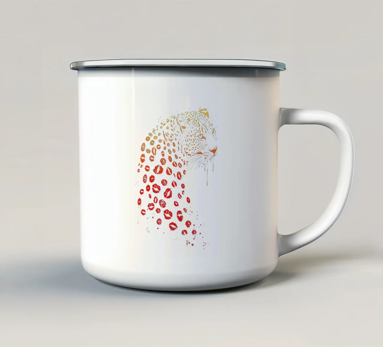 Kiss Me tazza in smalto da Balazs Solti
