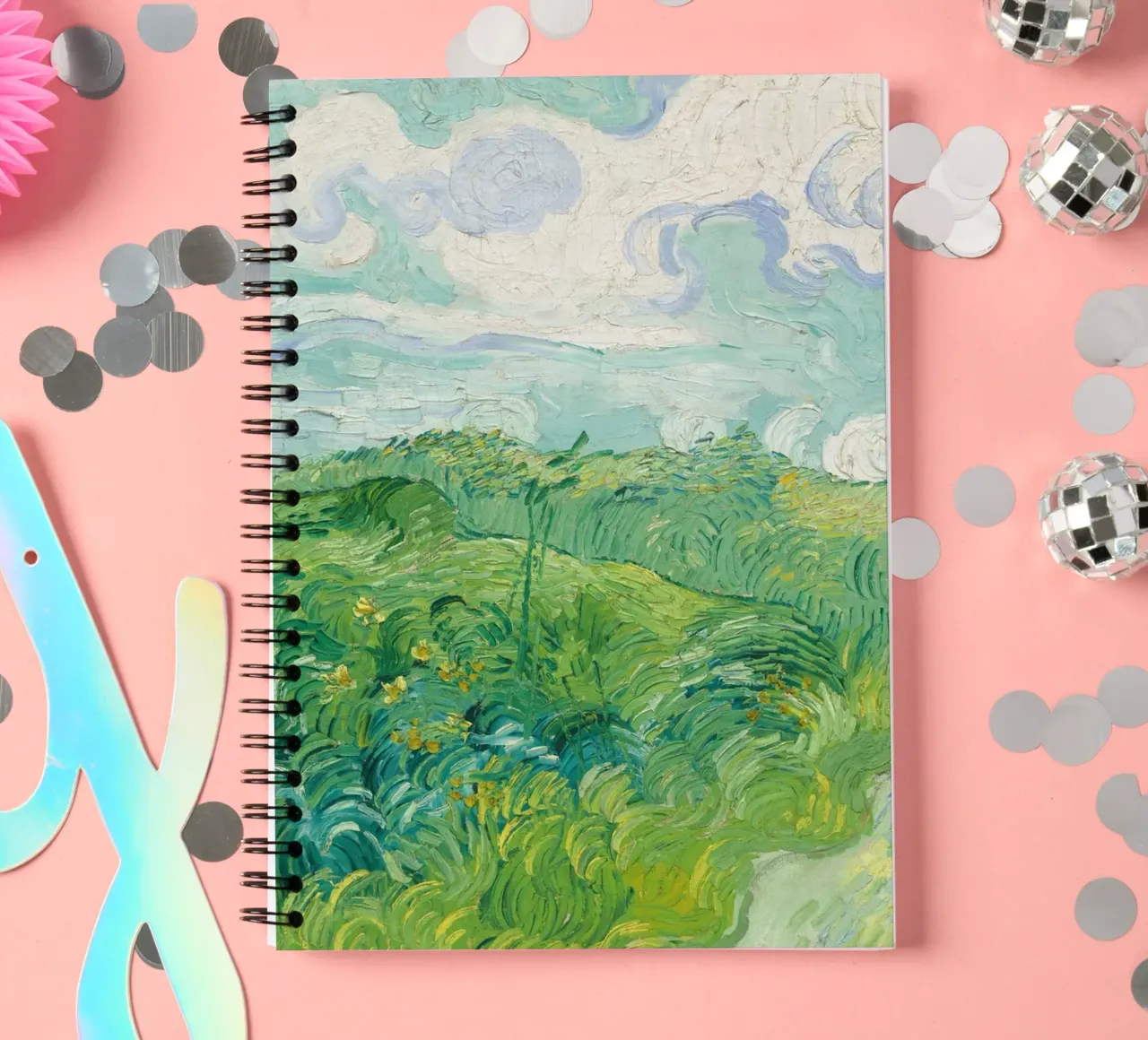 Vincent van Gogh - Green Wheat Fields, Auvers spiral notebook by Timeless Artworks