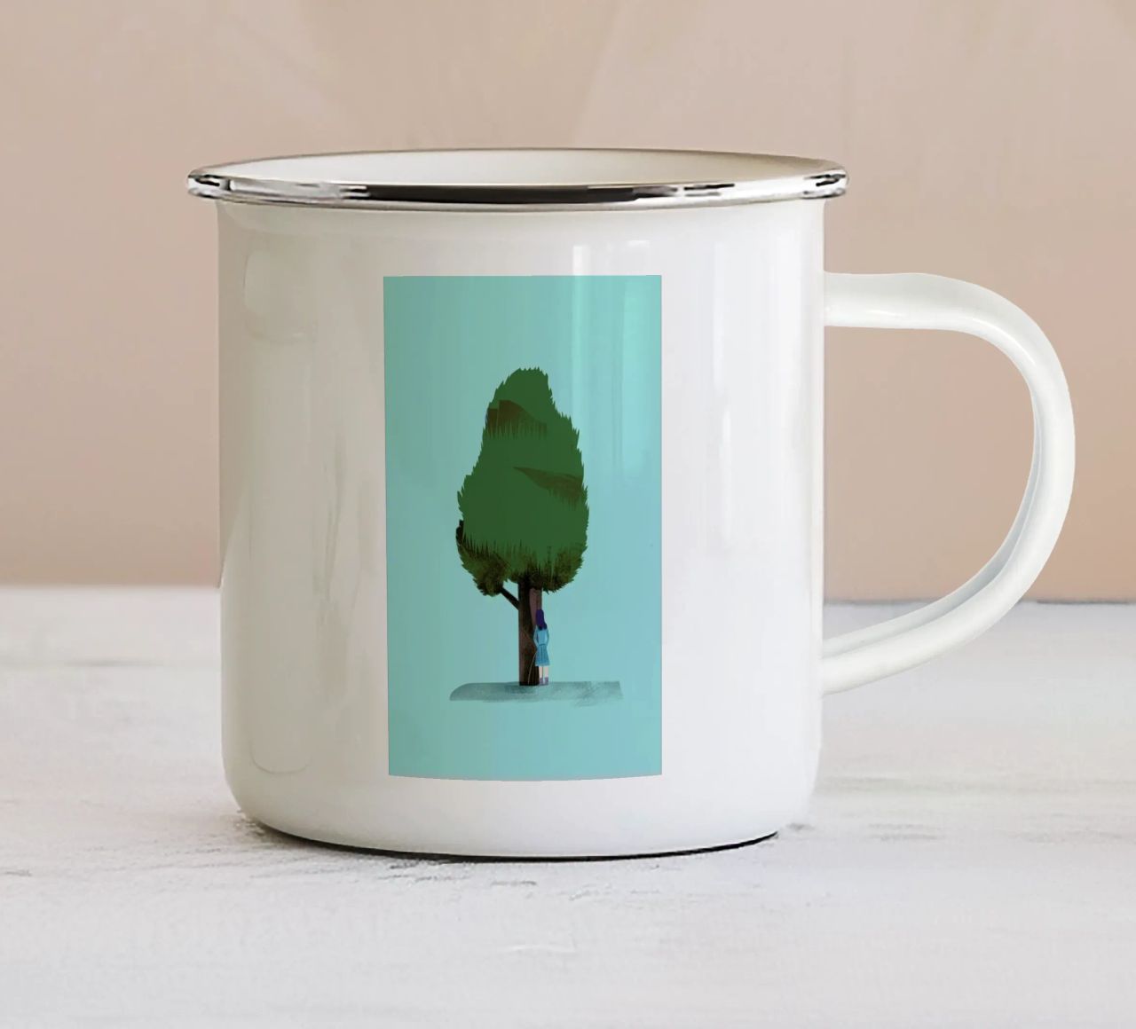 Watering tazza in smalto da Monika Aichele