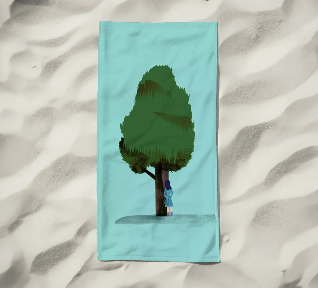 Watering beach towel by Monika Aichele