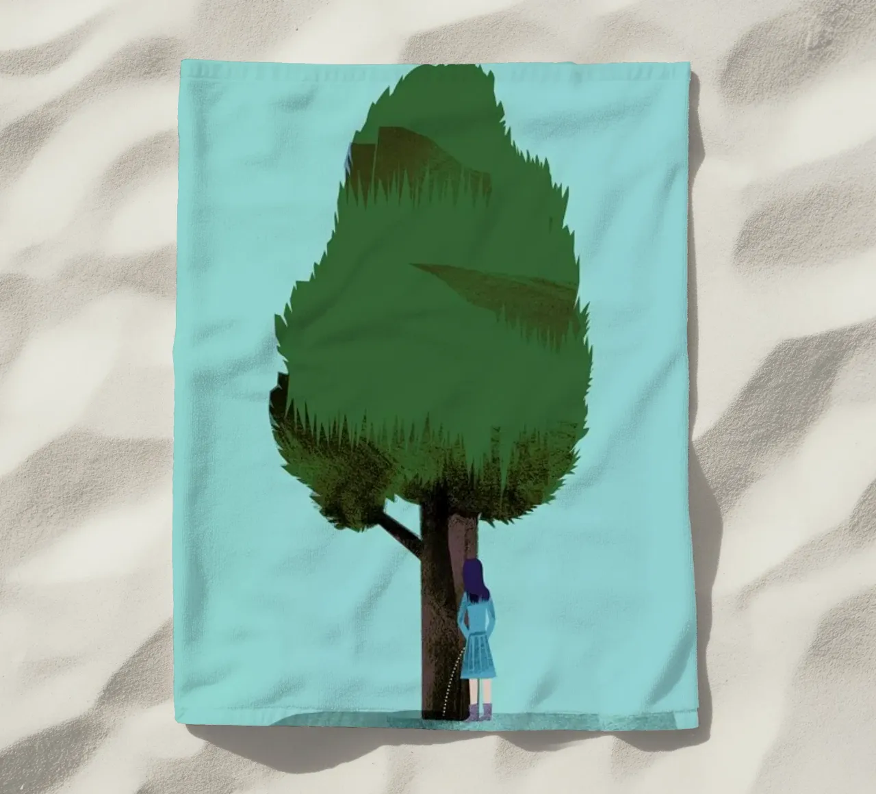 Watering beach towel by Monika Aichele