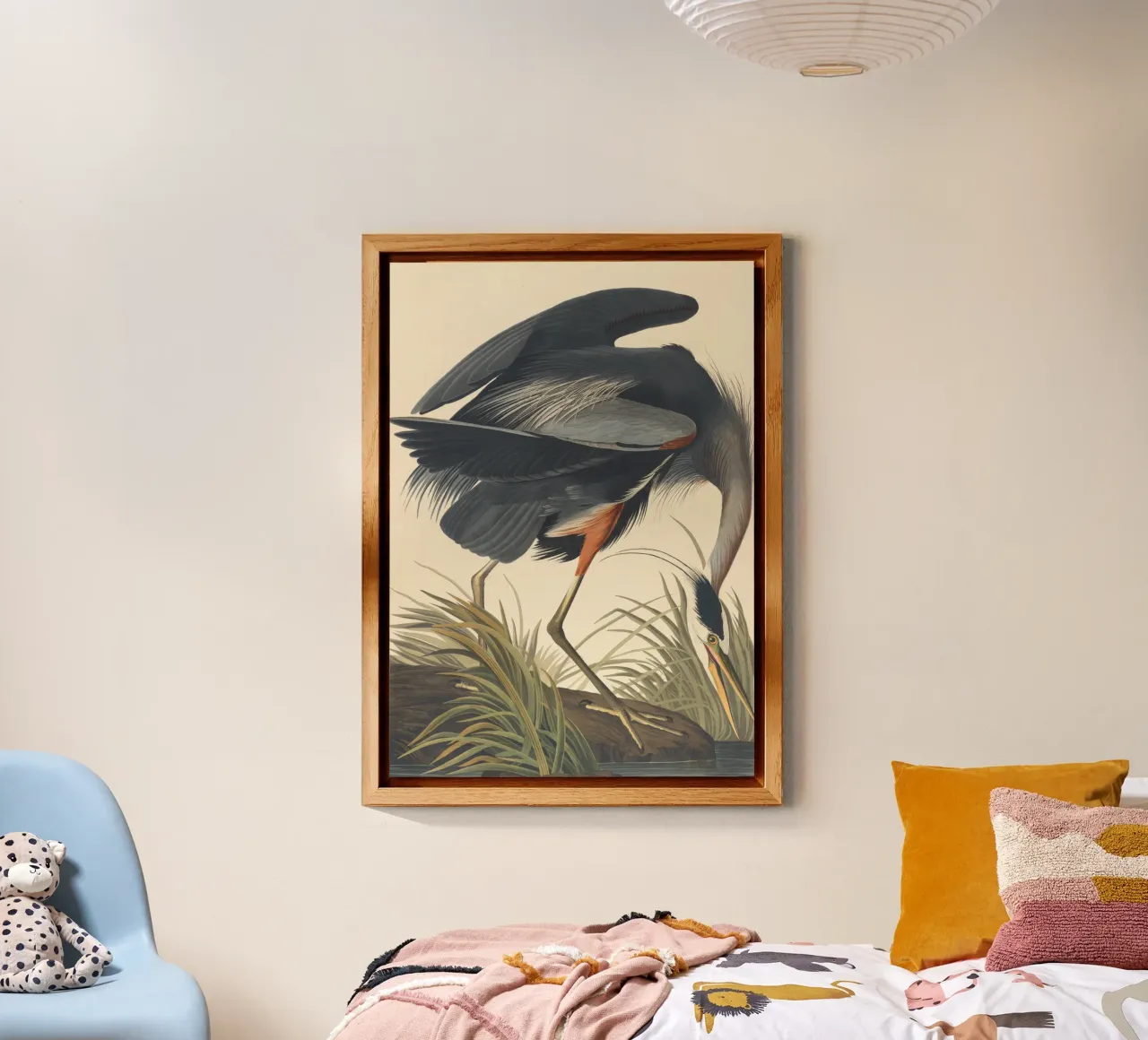 John James Audubon - Airone azzurro maggiore alluminio dibond da Timeless Artworks