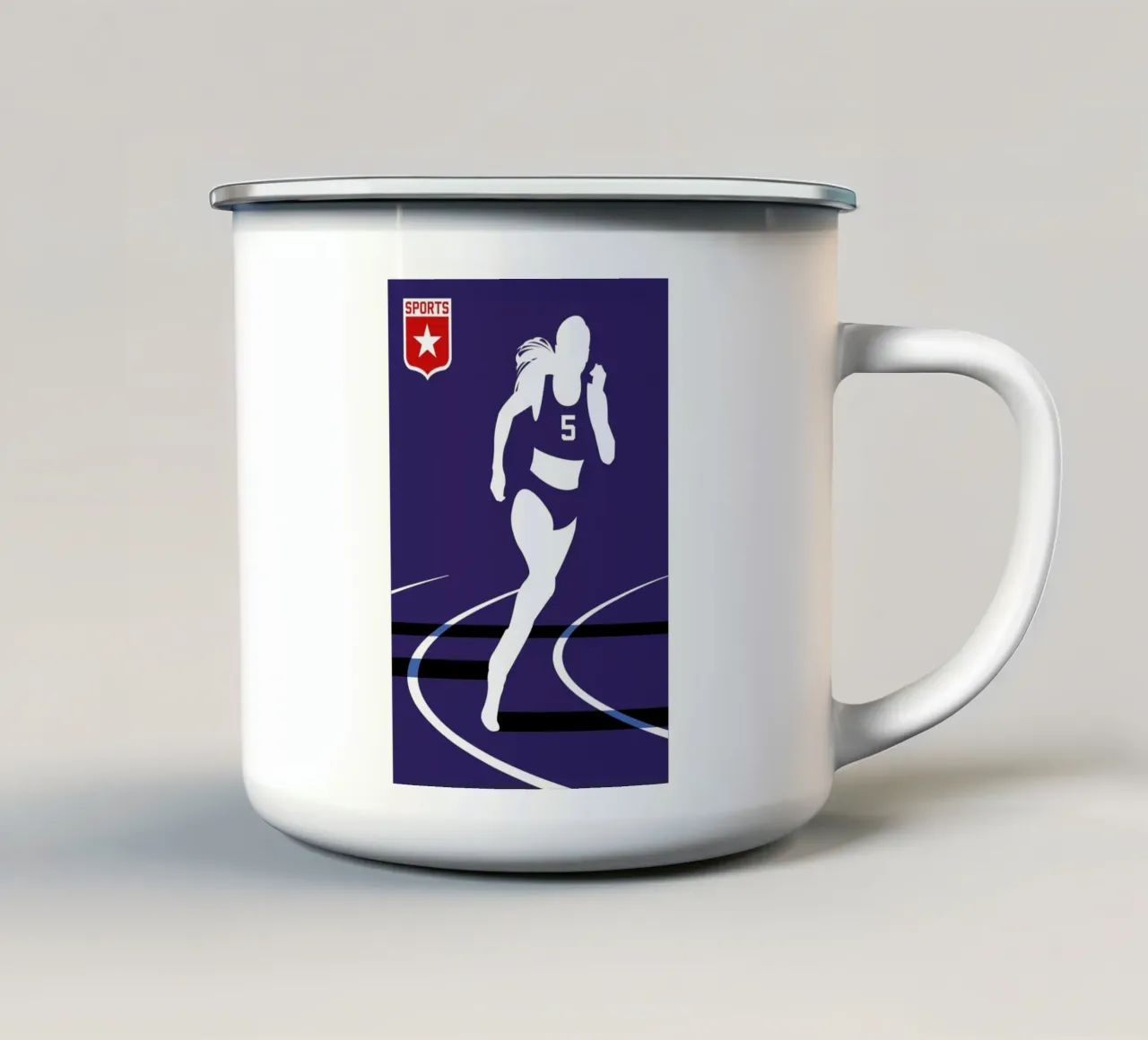 Runner emaille mok van Bo Lundberg