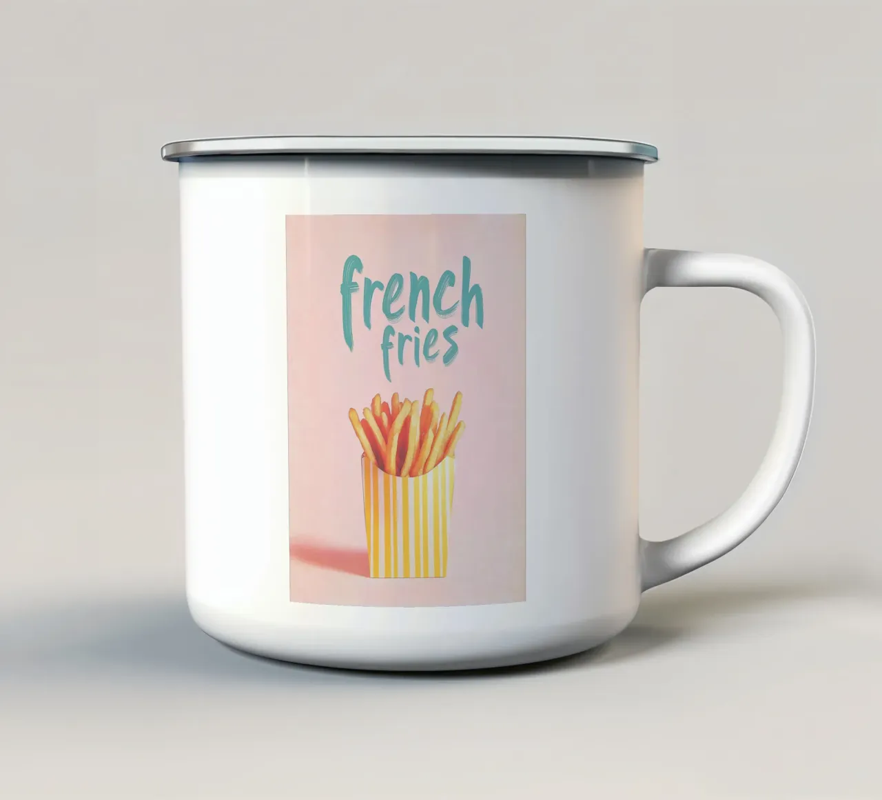 Strip box con patatine fritte tazza in smalto da Carinaprint