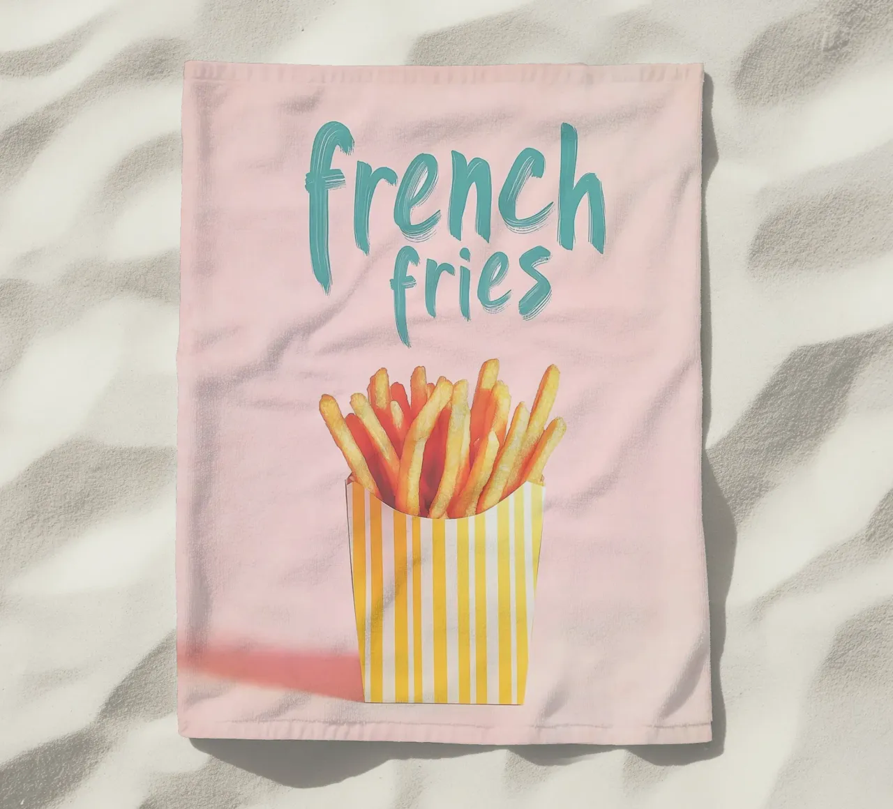 Strip box con patatine fritte telo mare da Carinaprint