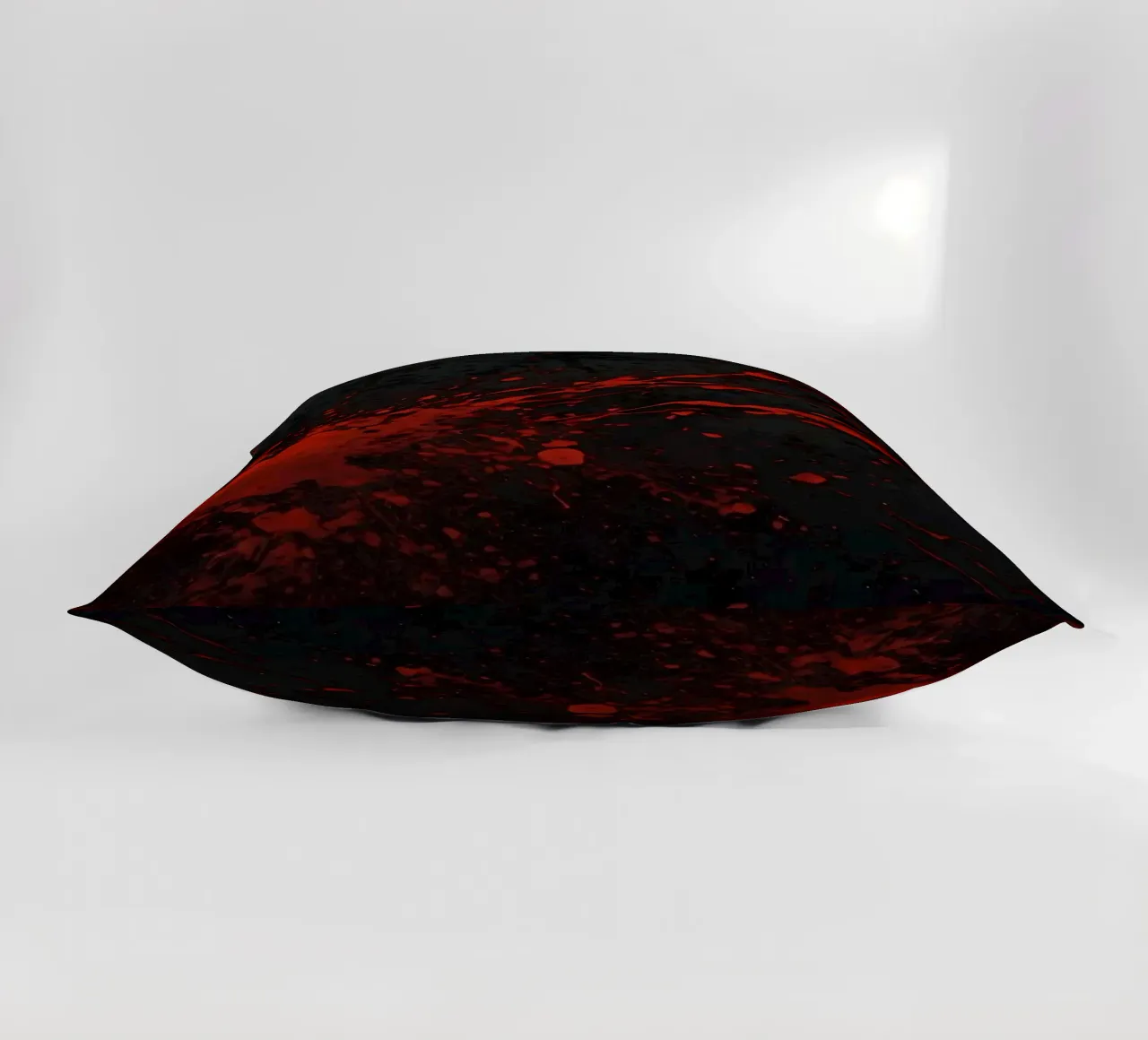Bold red paint splatters on a dark textured background decorative cushion by DesignDoodle