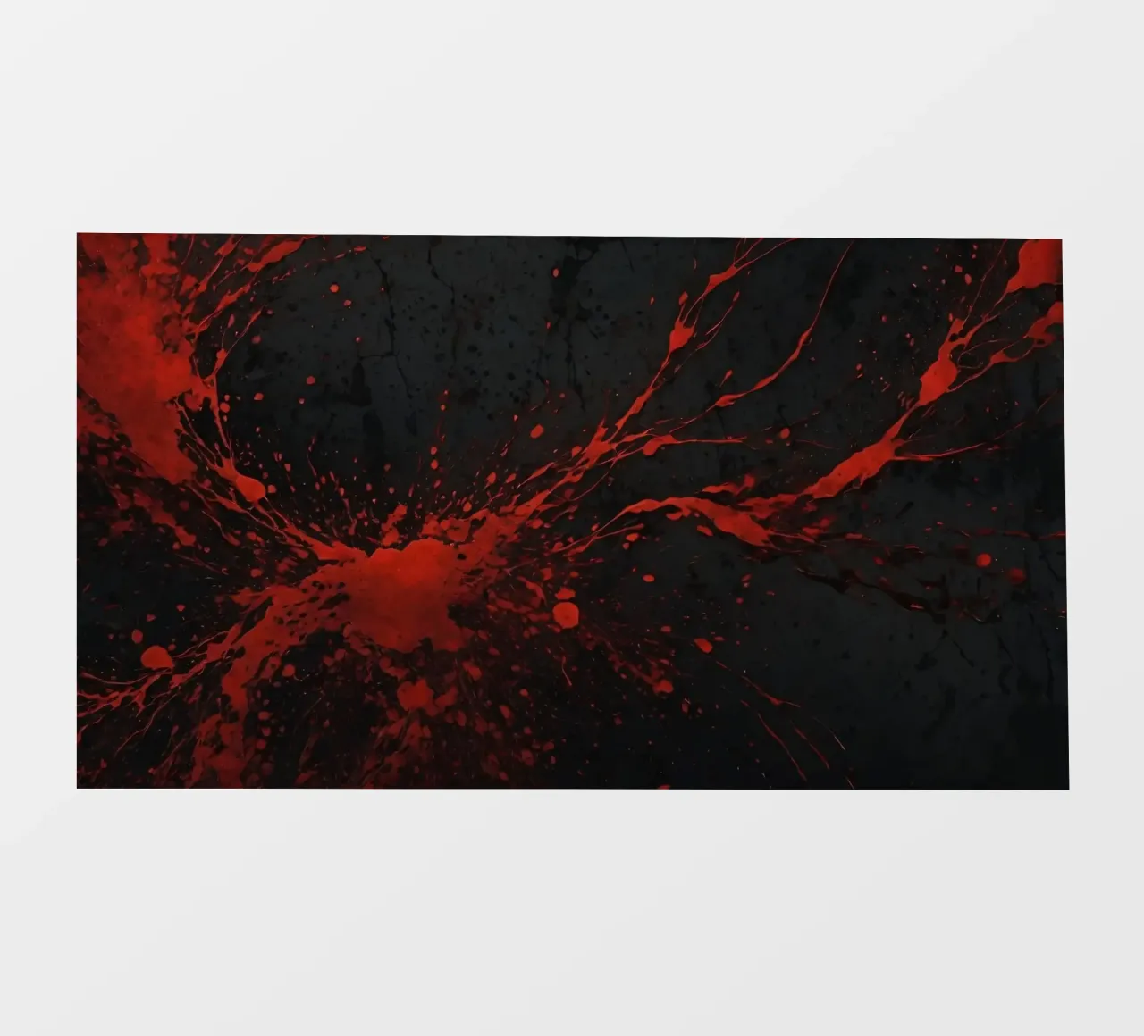 Éclaboussures de peinture rouge audacieuses sur un fond texturé foncé bâche pvc de DesignDoodle