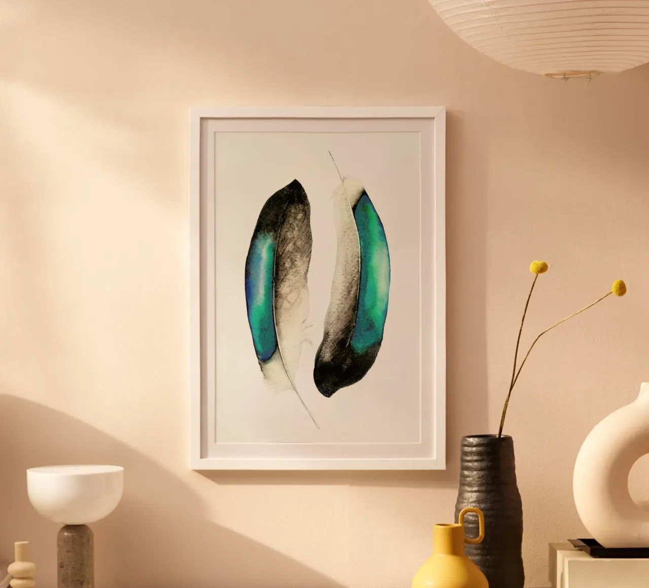 Smaragd Feathers carta hahnemühle da Karolina Kijak
