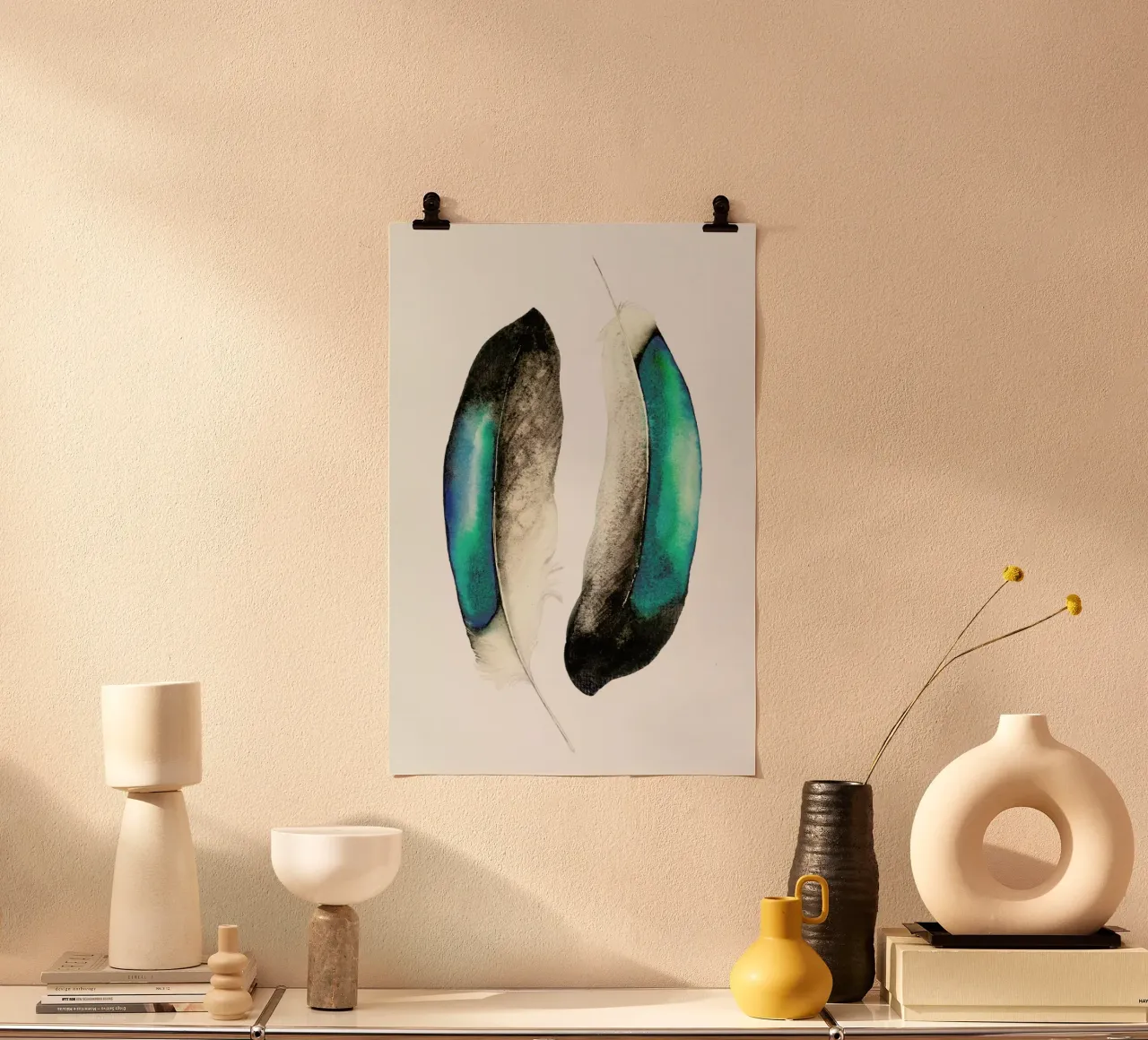 Smaragd Feathers poster de Karolina Kijak