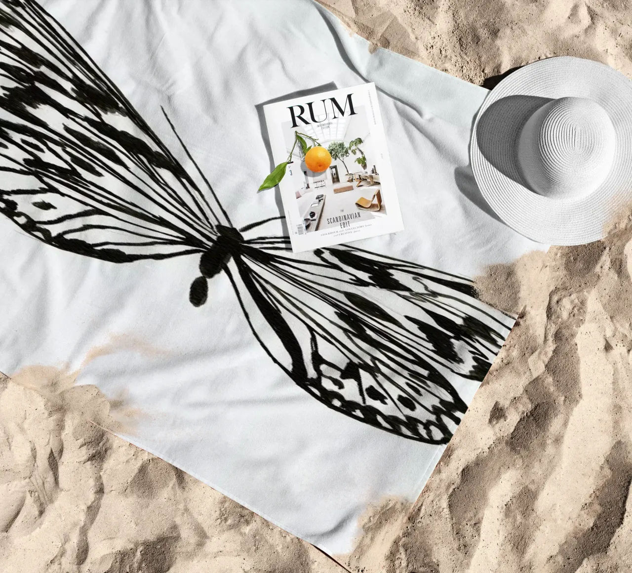 Butterfly No. 45 beach towel by Nathys_illustration