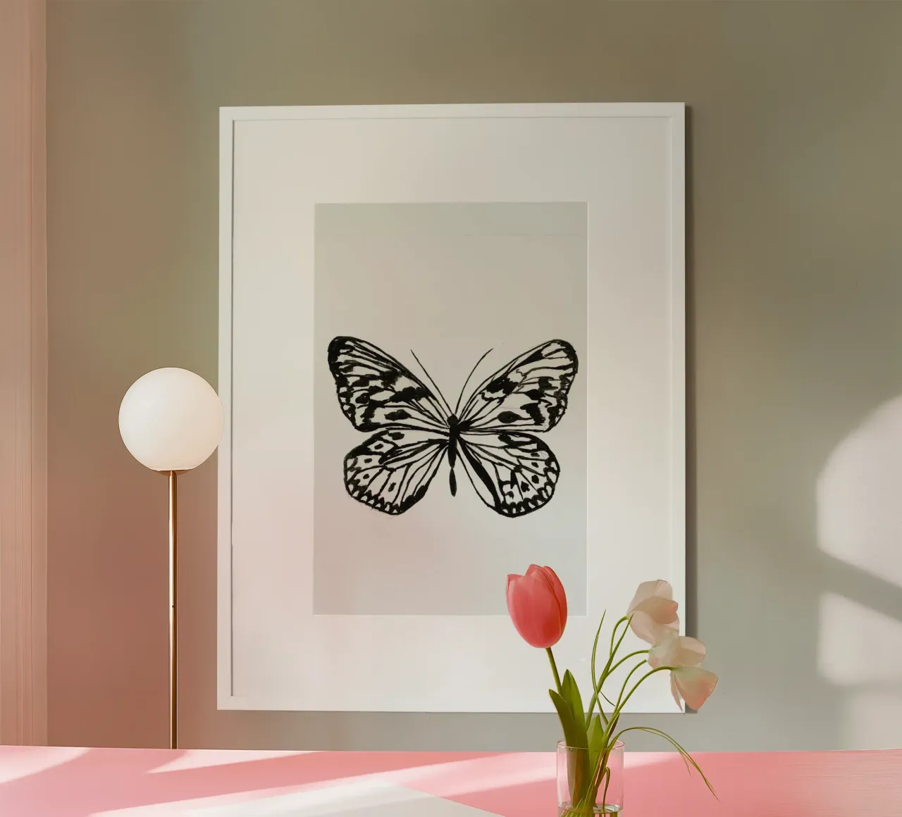 Butterfly No. 45 poster con telaio in legno da Nathys_illustration