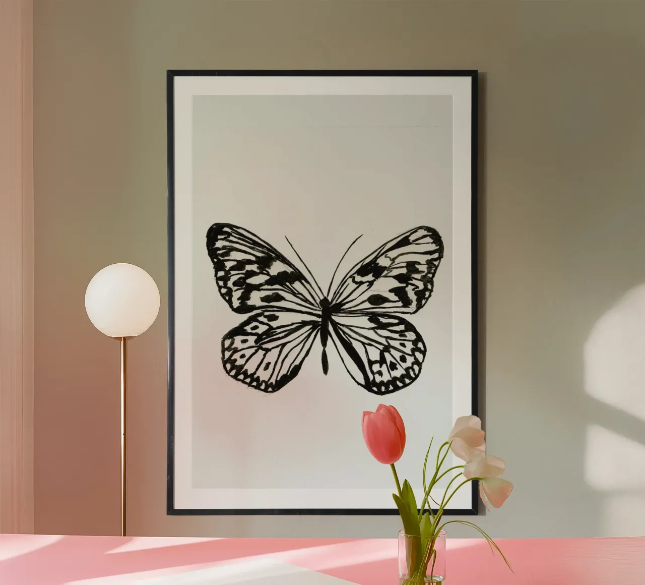 Butterfly No. 45 poster con telaio in legno da Nathys_illustration