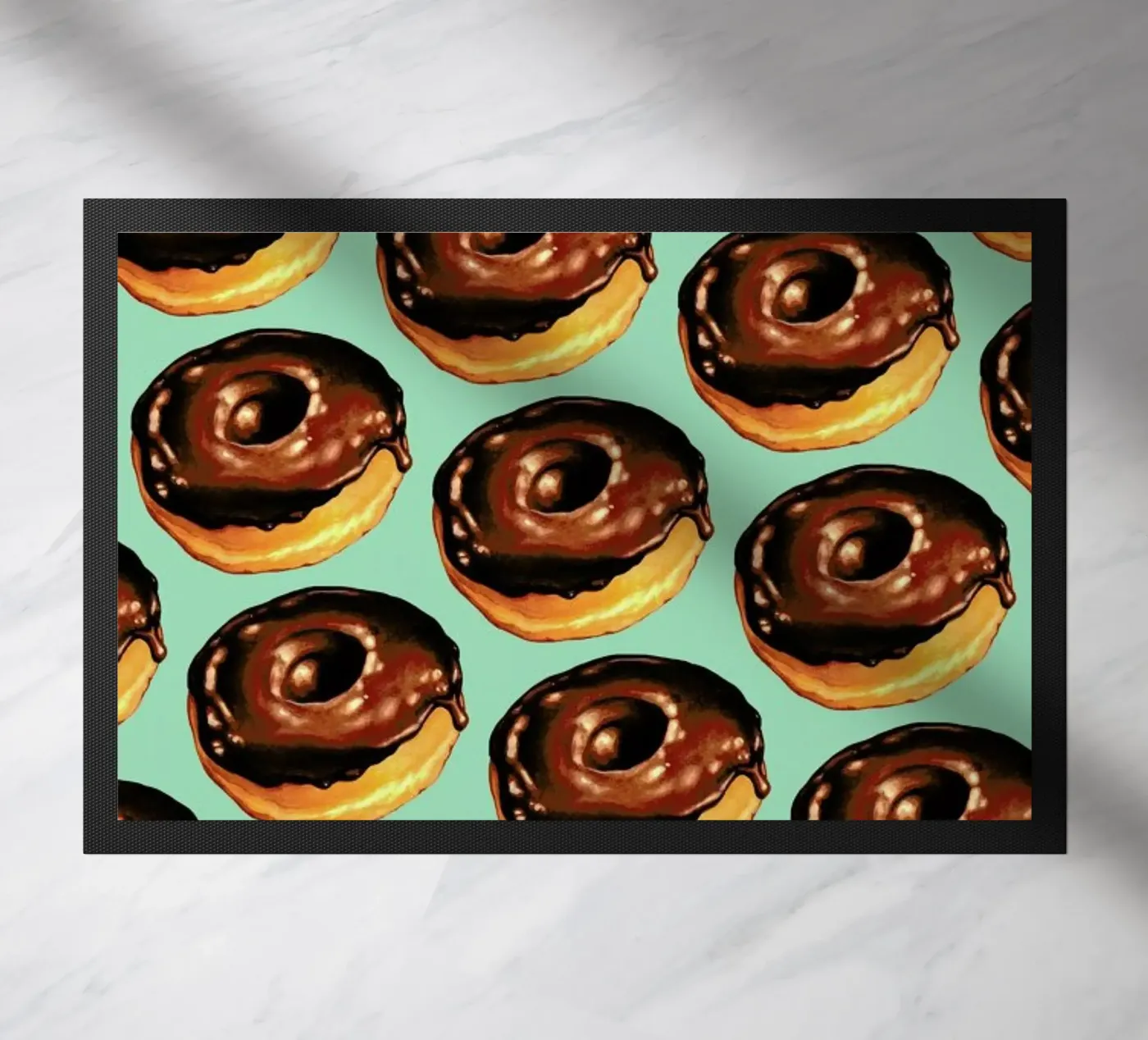 Chocolate Donut Pattern -Teal zerbino da Kelly Gilleran