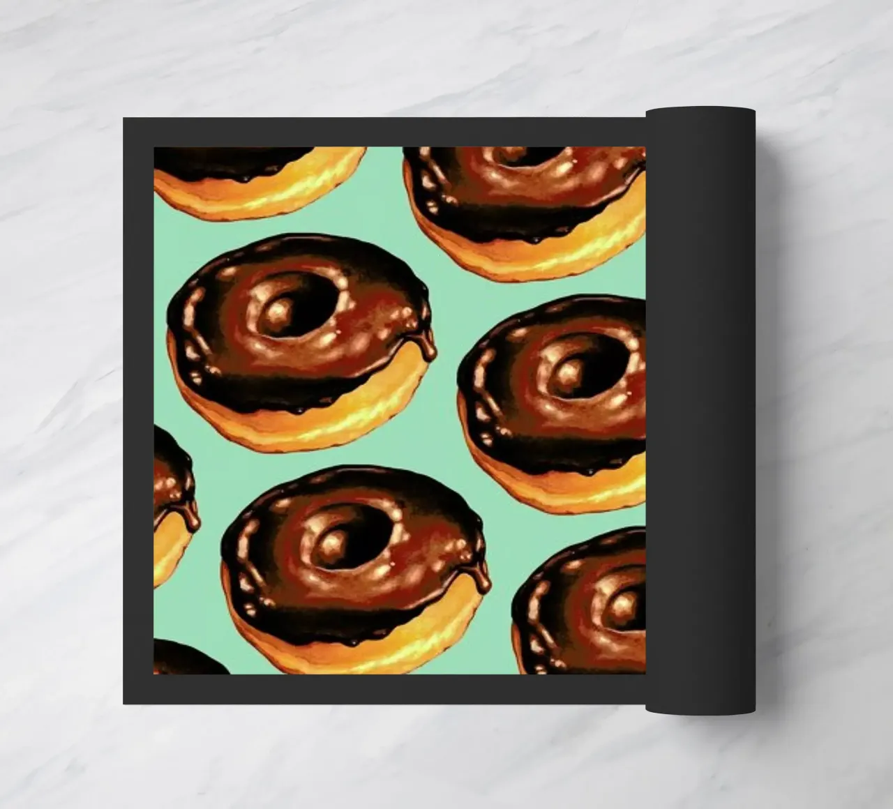 Chocolate Donut Pattern -Teal zerbino da Kelly Gilleran