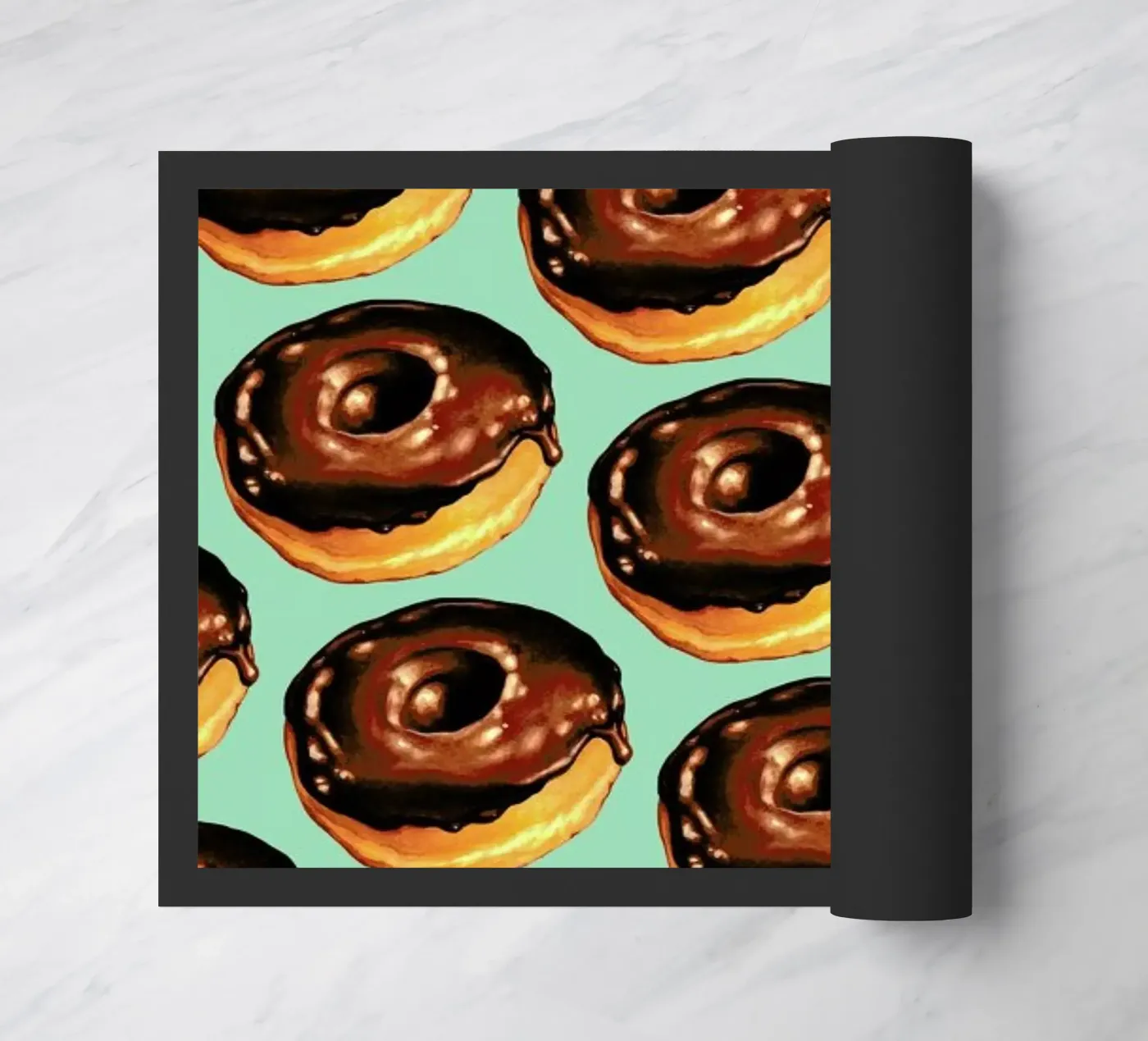 Chocolate Donut Pattern -Teal zerbino da Kelly Gilleran