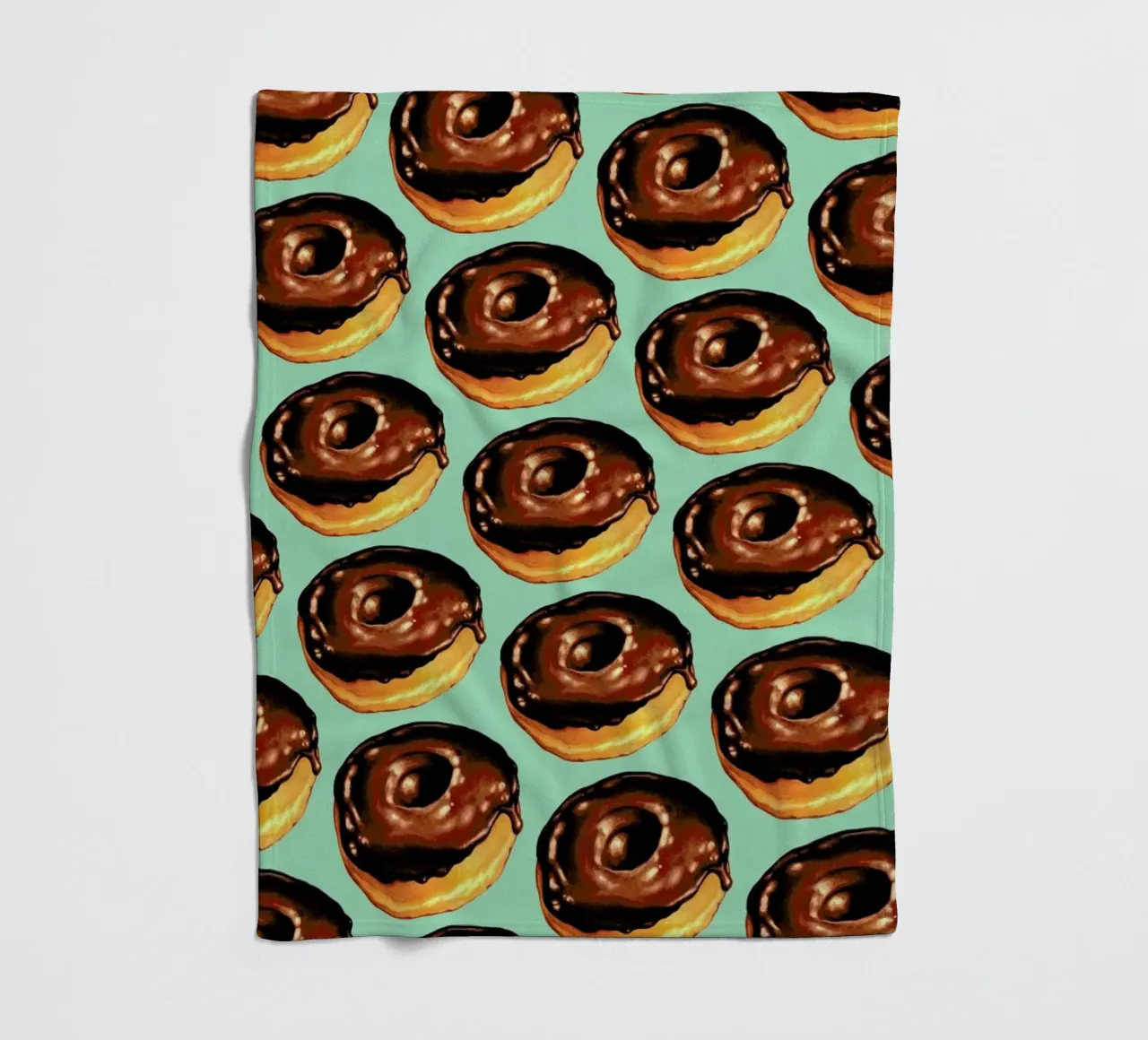 Chocolate Donut Pattern -Teal coperta in pile da Kelly Gilleran