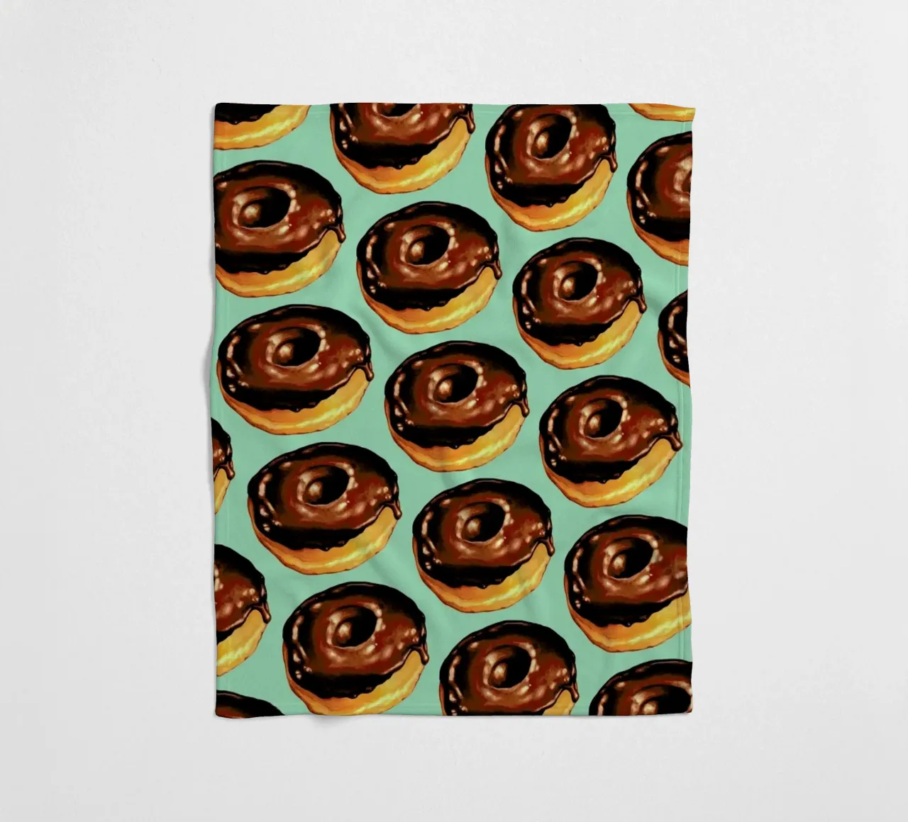 Chocolate Donut Pattern -Teal coperta in pile da Kelly Gilleran