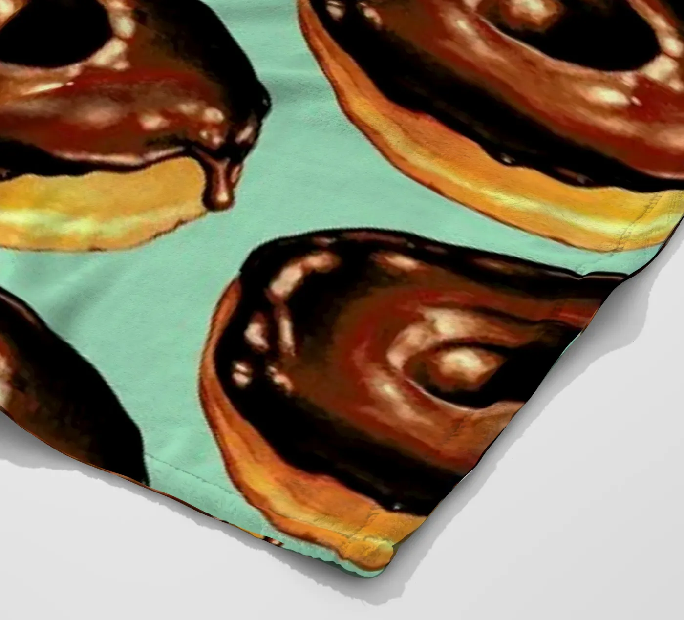 Chocolate Donut Pattern -Teal Fleecedecke von Kelly Gilleran