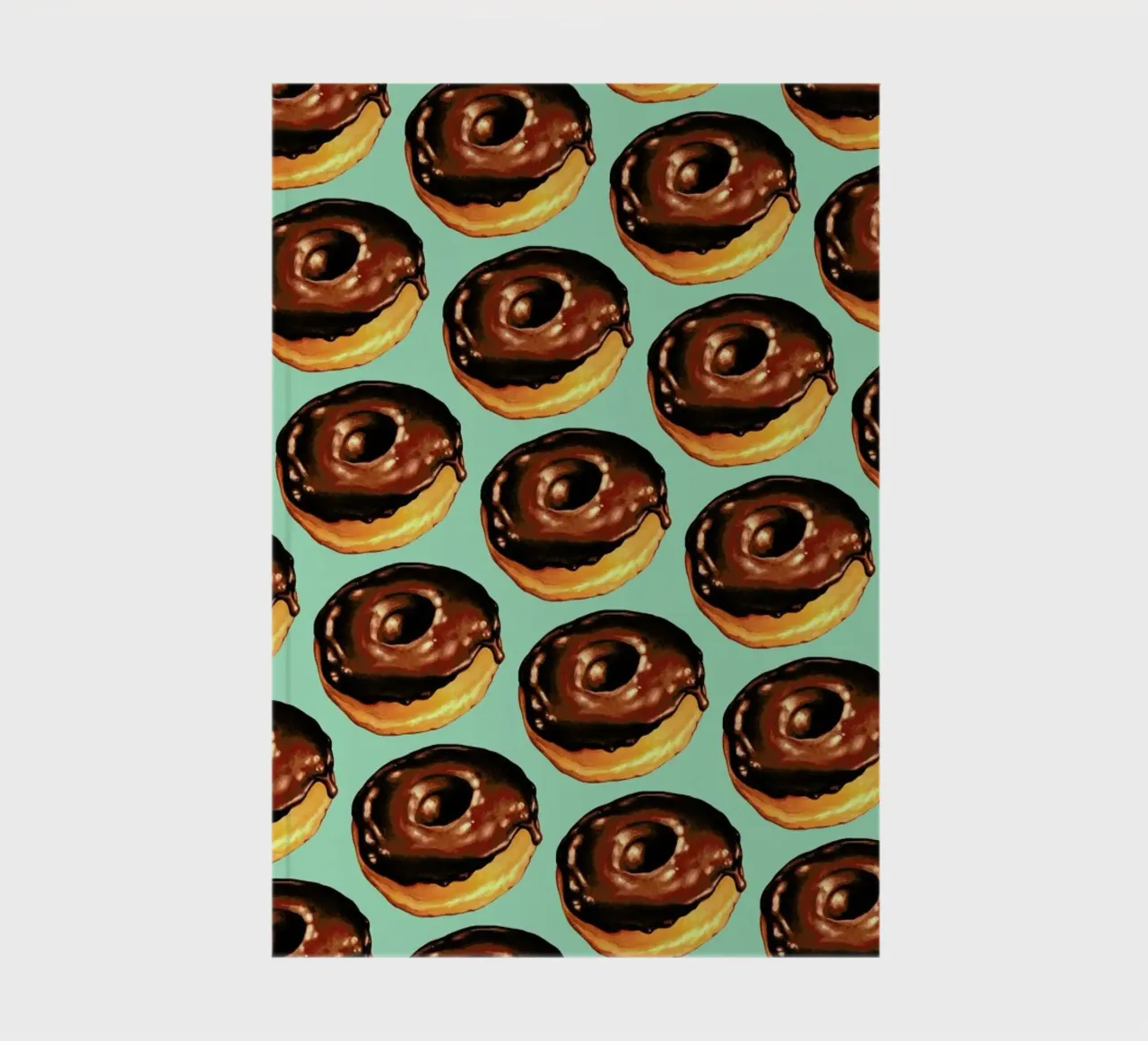 Chocolate Donut Pattern -Teal notebook by Kelly Gilleran