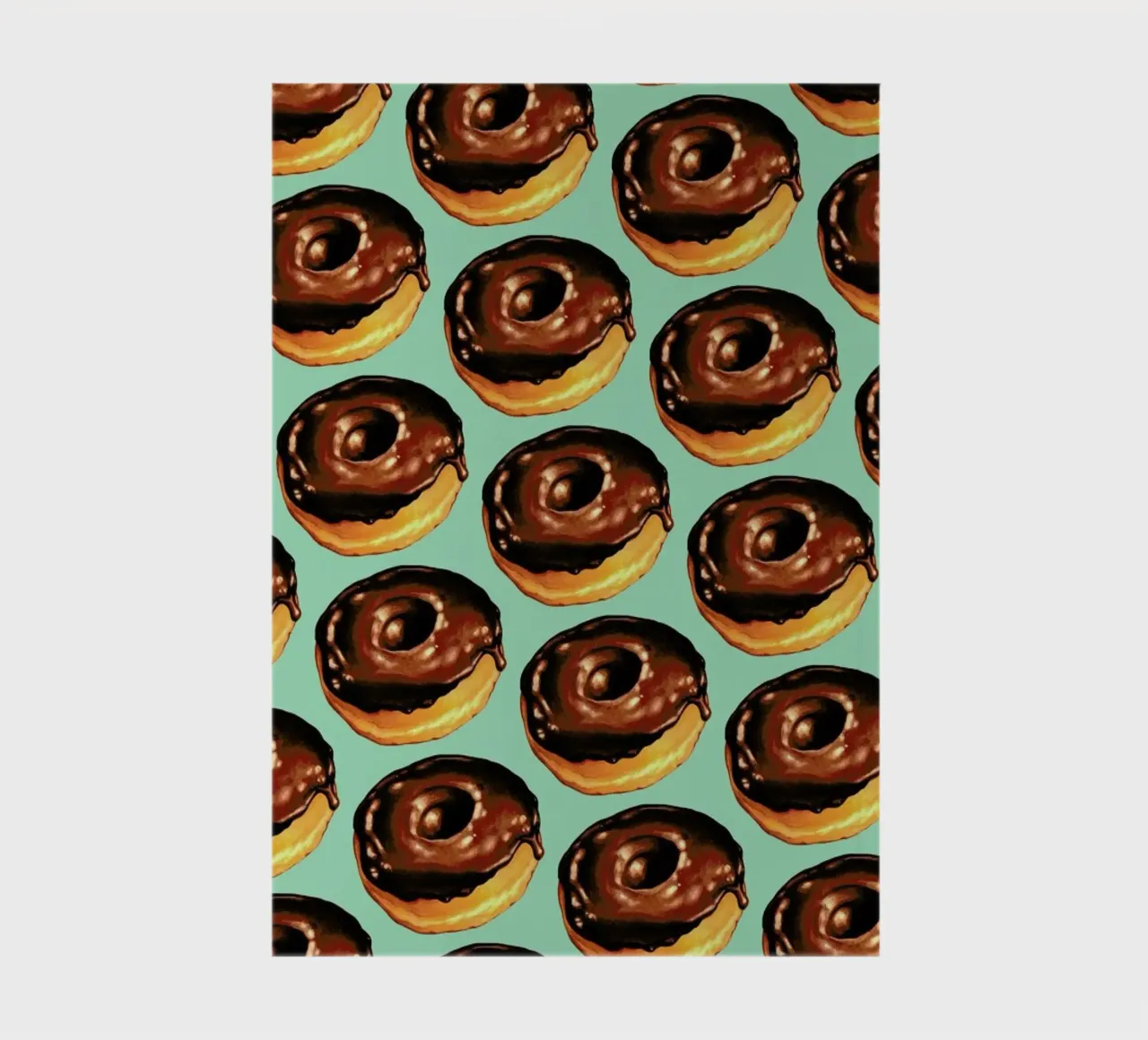 Chocolate Donut Pattern -Teal notebook by Kelly Gilleran