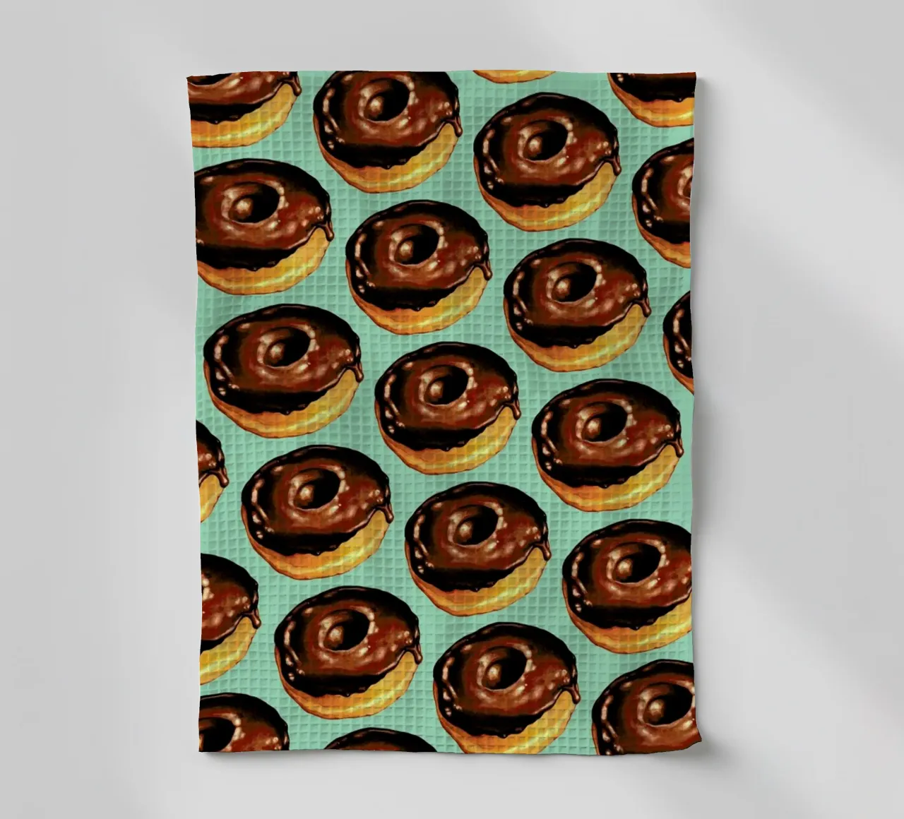 Chocolate Donut Pattern -Teal canovaccio da cucina da Kelly Gilleran