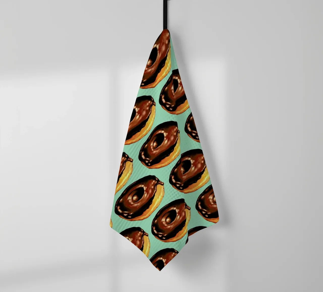 Chocolate Donut Pattern -Teal canovaccio da cucina da Kelly Gilleran