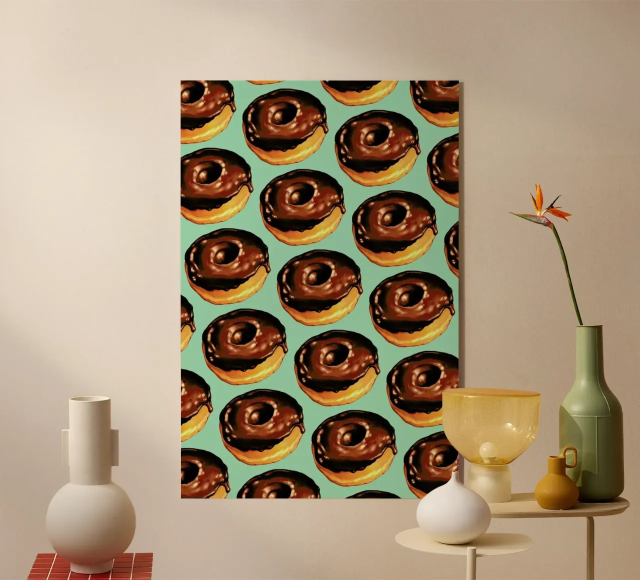 Chocolate Donut Pattern -Teal plexiglass da Kelly Gilleran