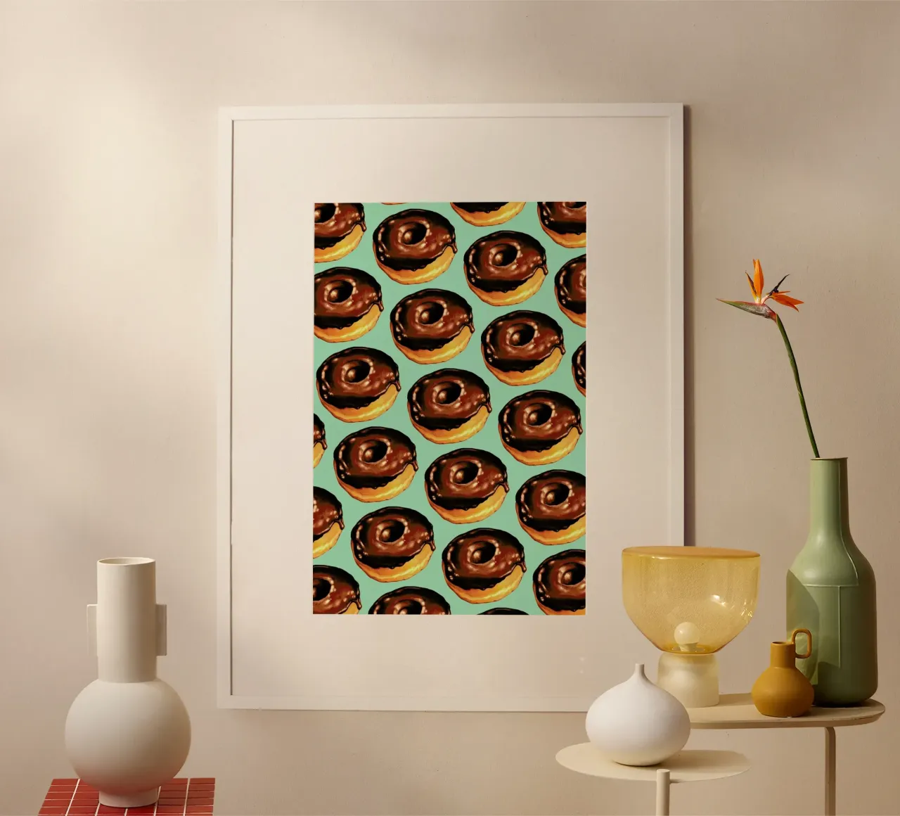 Chocolate Donut Pattern -Teal carta hahnemühle da Kelly Gilleran