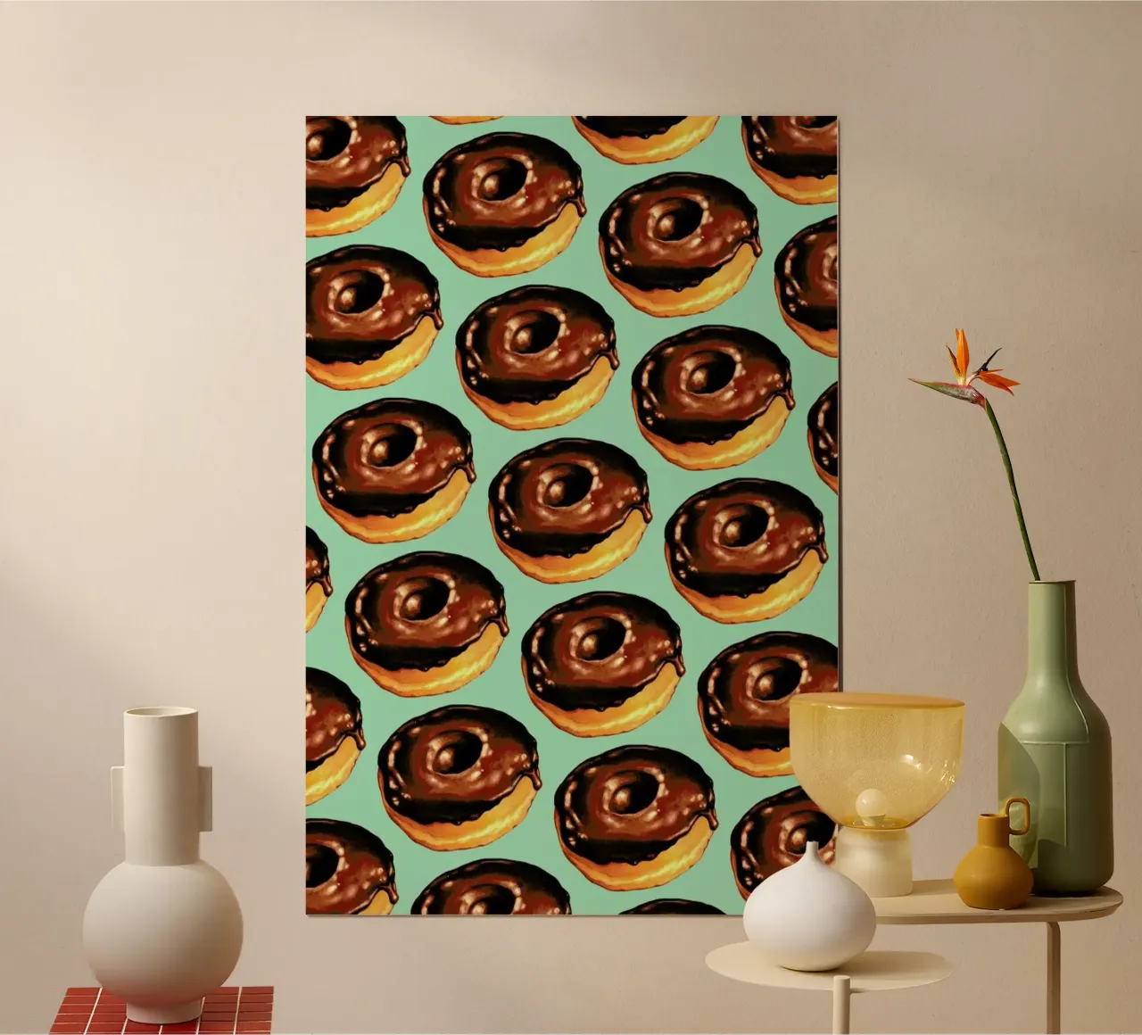 Chocolate Donut Pattern -Teal carta hahnemühle da Kelly Gilleran