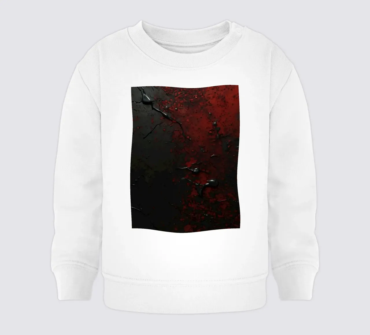 Texture astratta con spruzzi di vernice nera e rossa su un felpa neonato da DesignDoodle