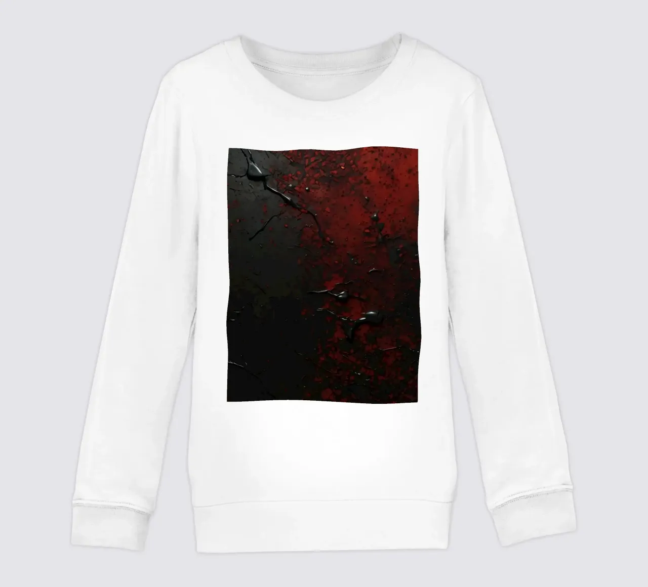 Texture astratta con spruzzi di vernice nera e rossa su un felpa bambino da DesignDoodle