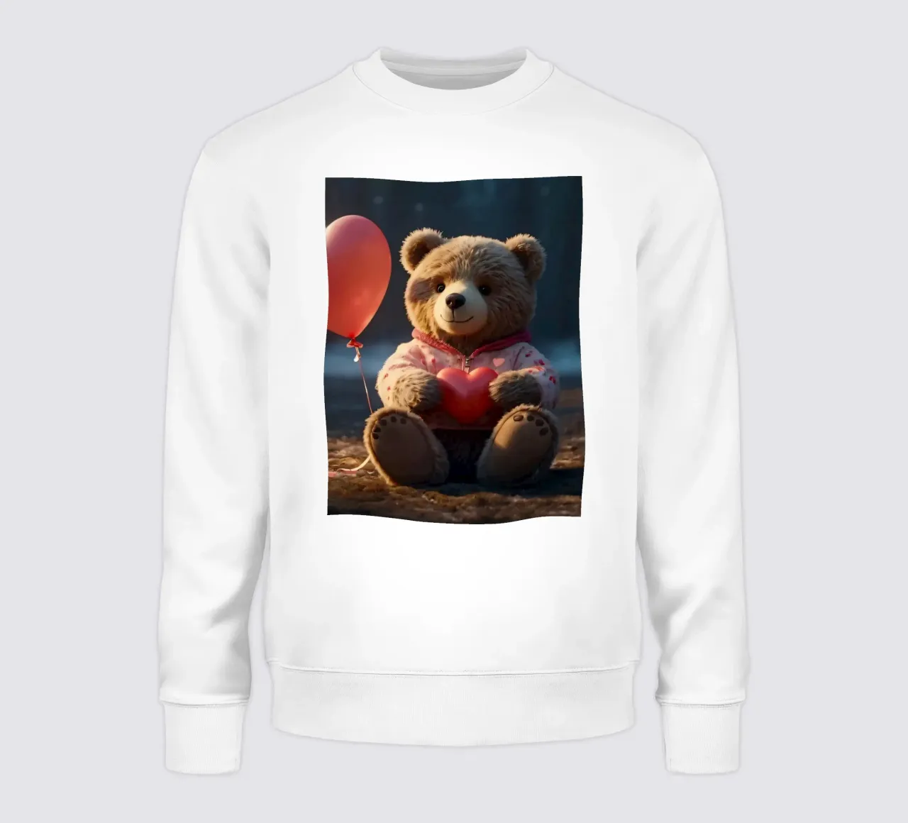 Un simpatico orsetto che tiene in mano un cuore, amore di San Valentino felpa da DesignDoodle