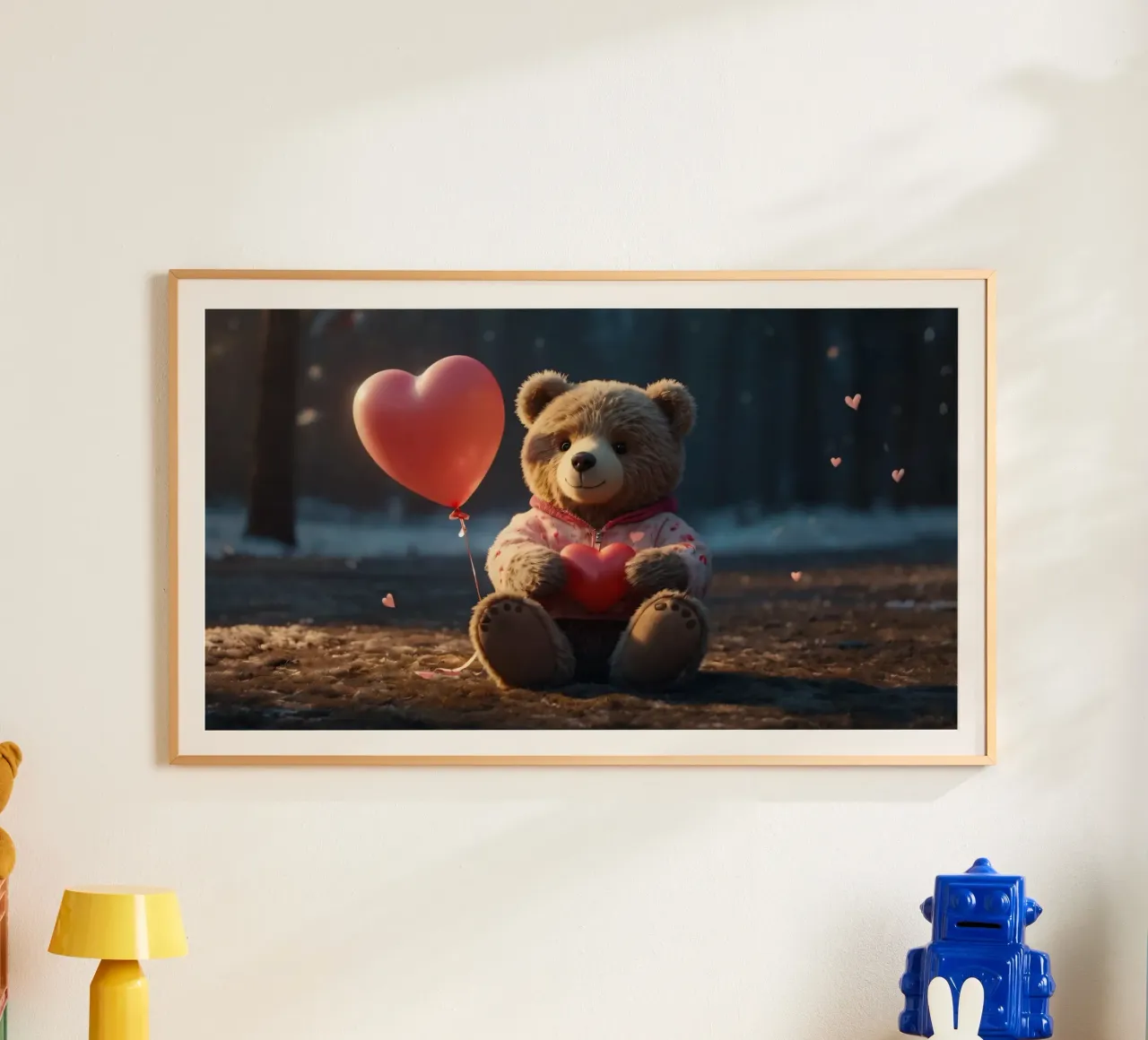 Un simpatico orsetto che tiene in mano un cuore, amore di San Valentino carta hahnemühle da DesignDoodle