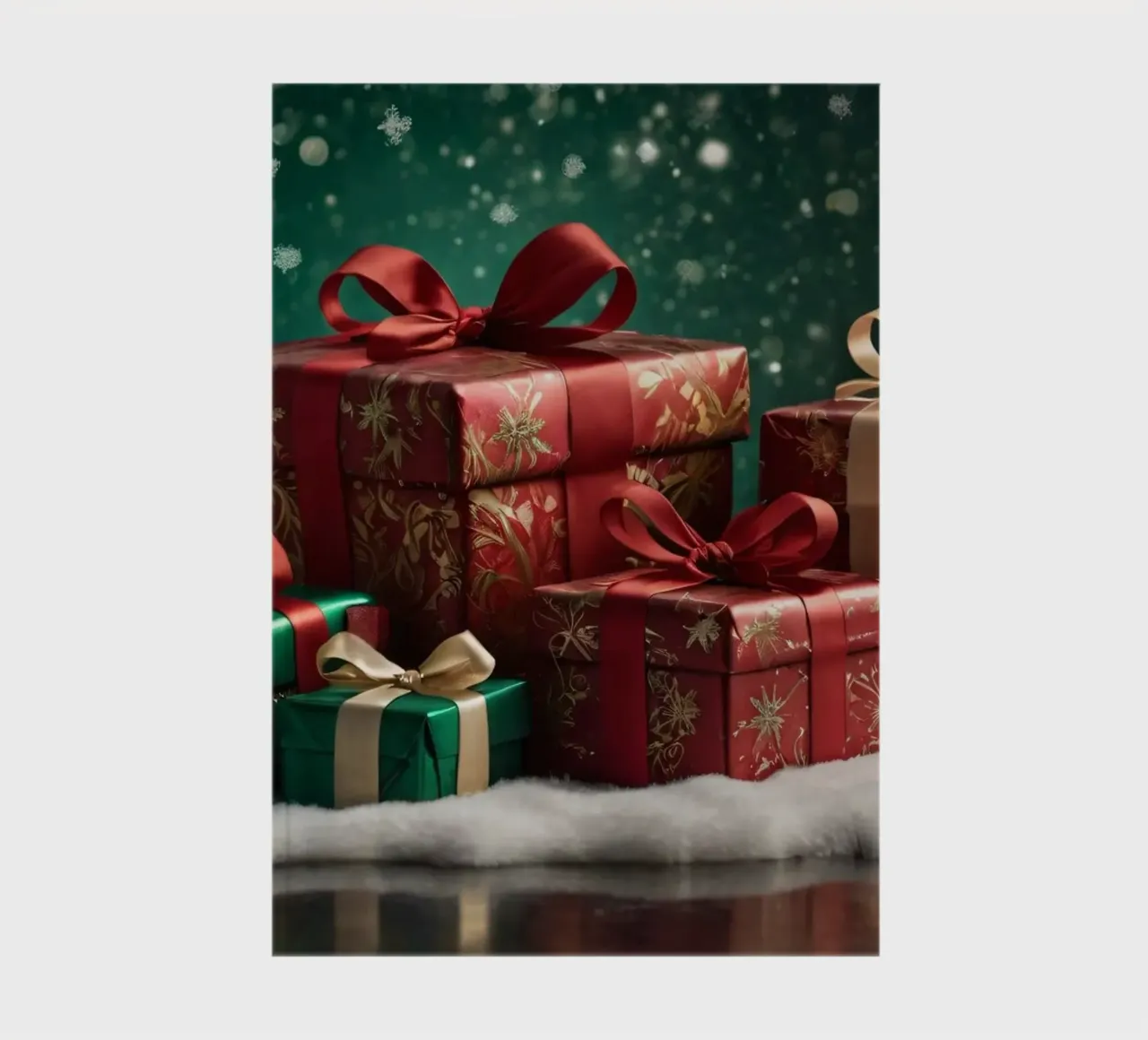 Colorful Christmas presents arranged on a snowy surface notebook by DesignDoodle