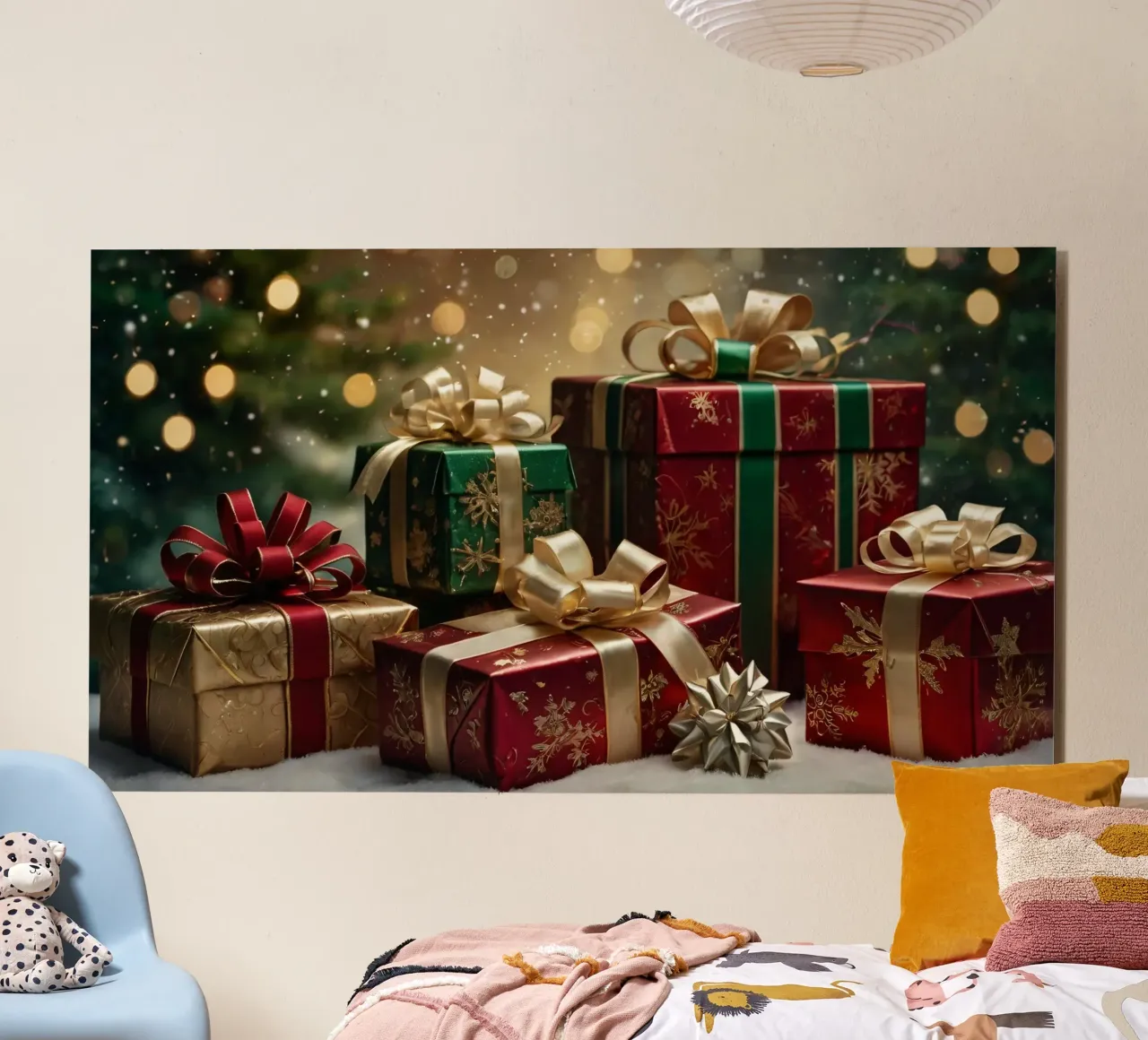 Beautifully decorated Christmas presents with bows forex plate by DesignDoodle