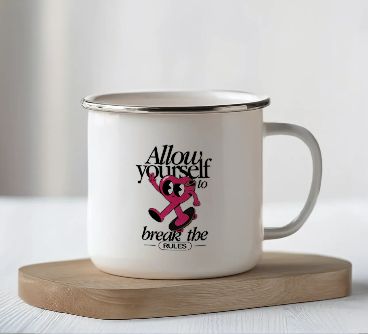 Break the Rules mug en émail de Studio Mooodz