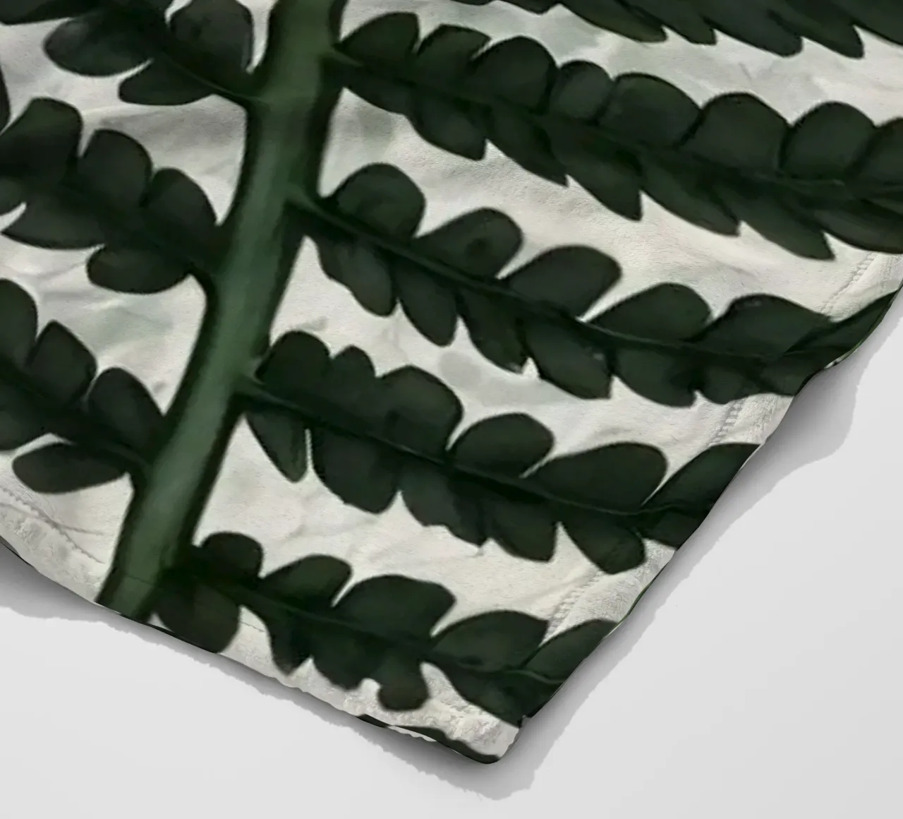 Felci verdi e rigogliose disposte in modo splendido su uno sfondo chiaro coperta in pile da DesignDoodle