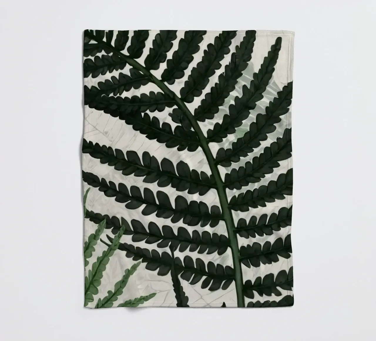 Felci verdi e rigogliose disposte in modo splendido su uno sfondo chiaro coperta in pile da DesignDoodle