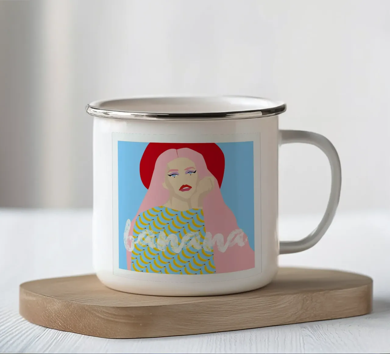 Banana tazza in smalto da Agnes KR Patience