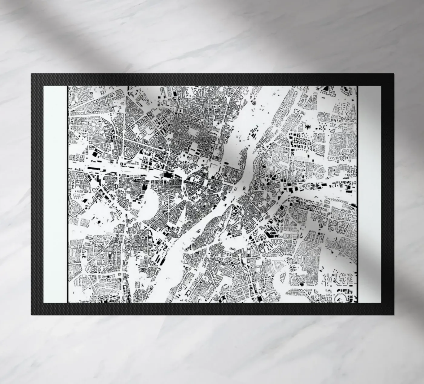 Munich Map Schwarzplan doormat by Hubert Roguski