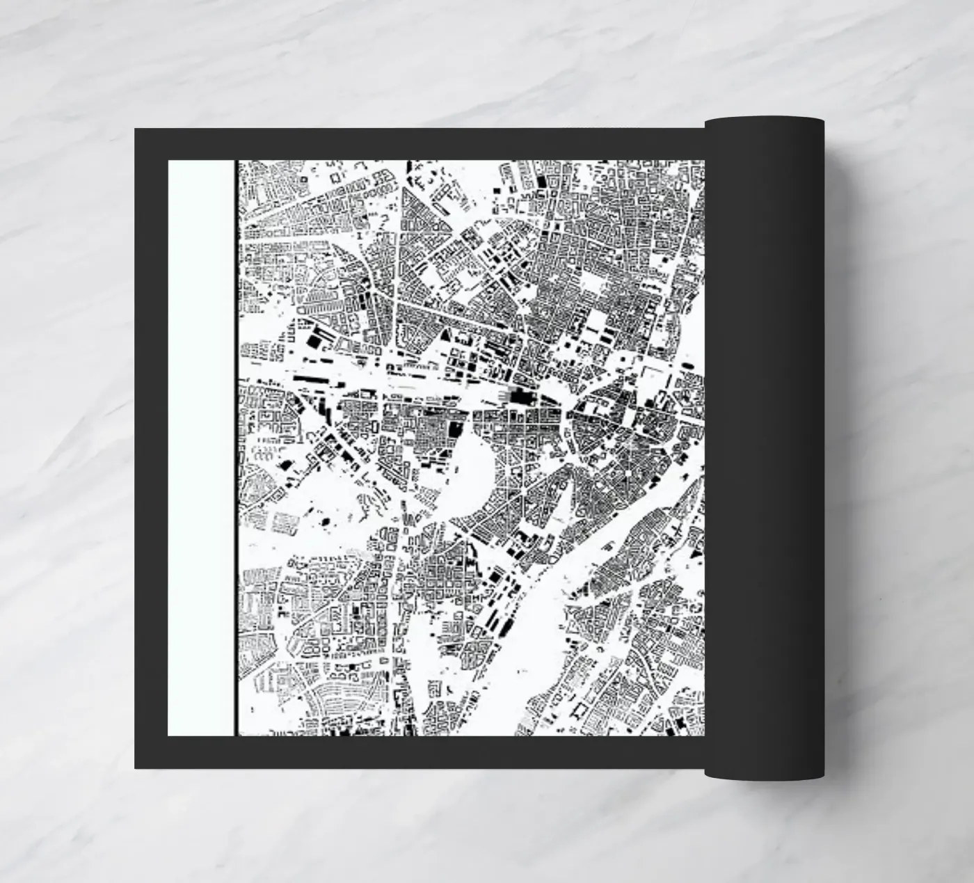 Munich Map Schwarzplan doormat by Hubert Roguski