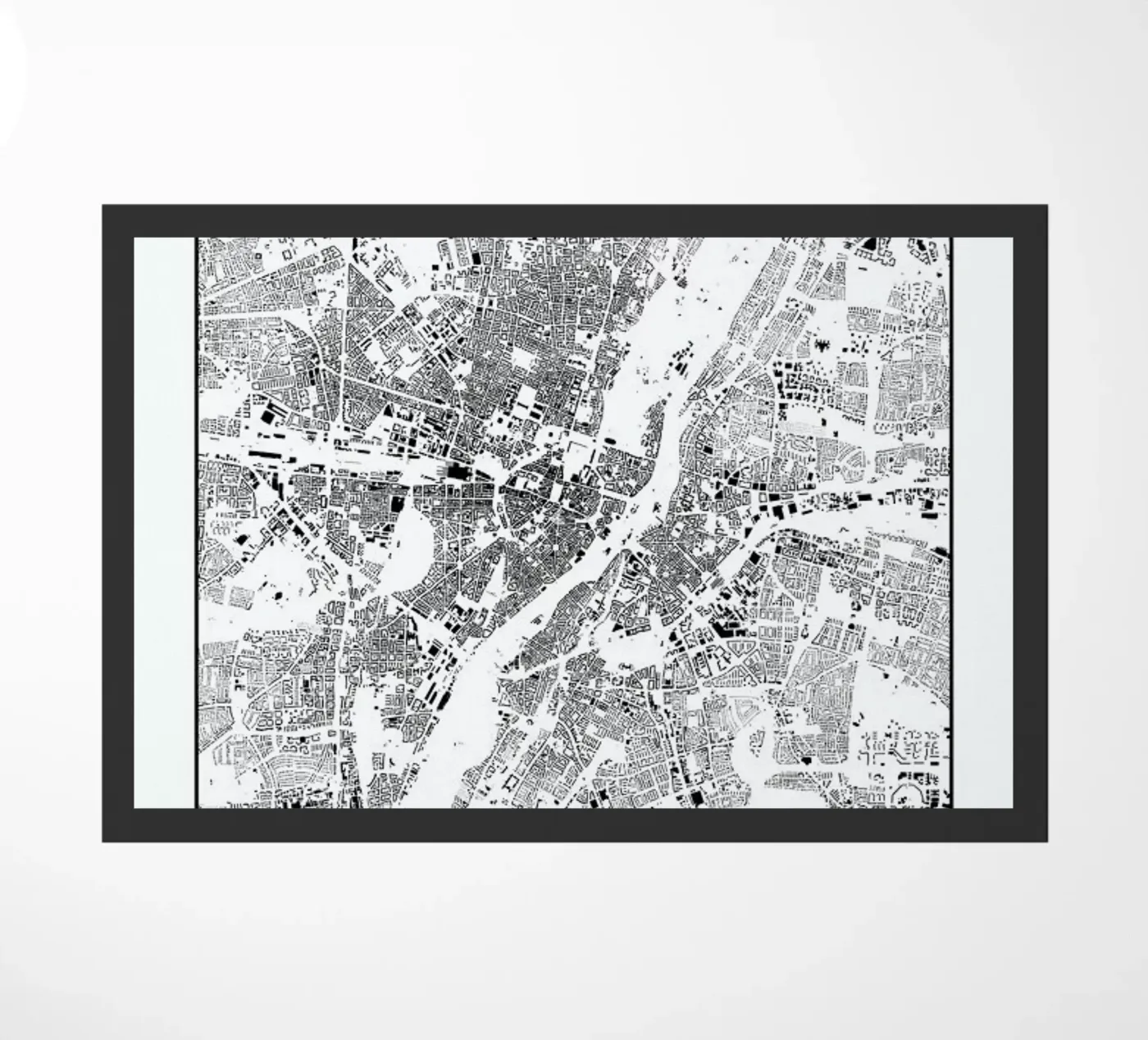 Munich Map Schwarzplan doormat by Hubert Roguski