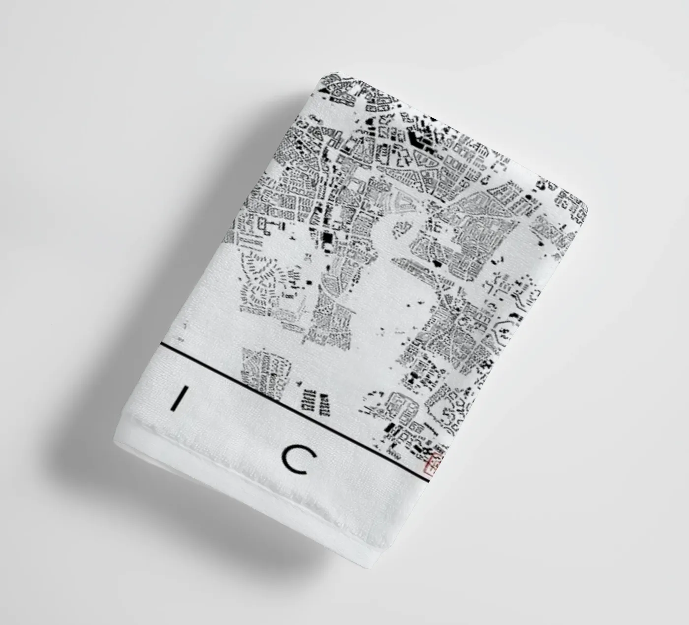 Munich Map Schwarzplan towel by Hubert Roguski