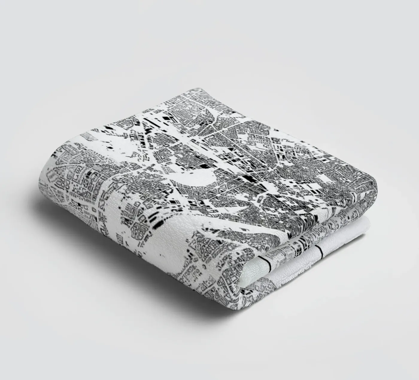 Munich Map Schwarzplan towel by Hubert Roguski