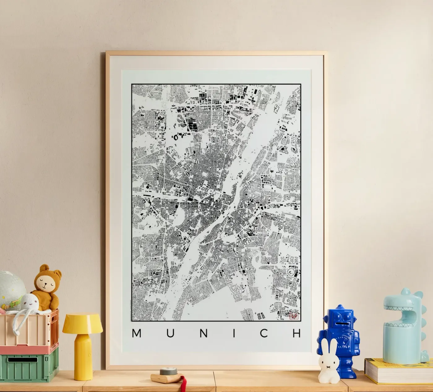 Munich Map Schwarzplan poster by Hubert Roguski