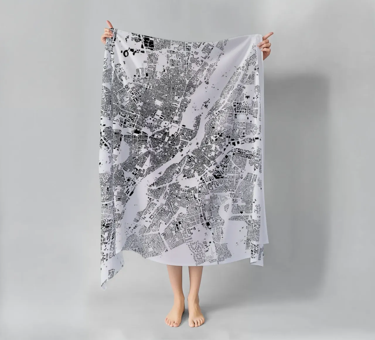 Munich Map Schwarzplan telo mare da Hubert Roguski