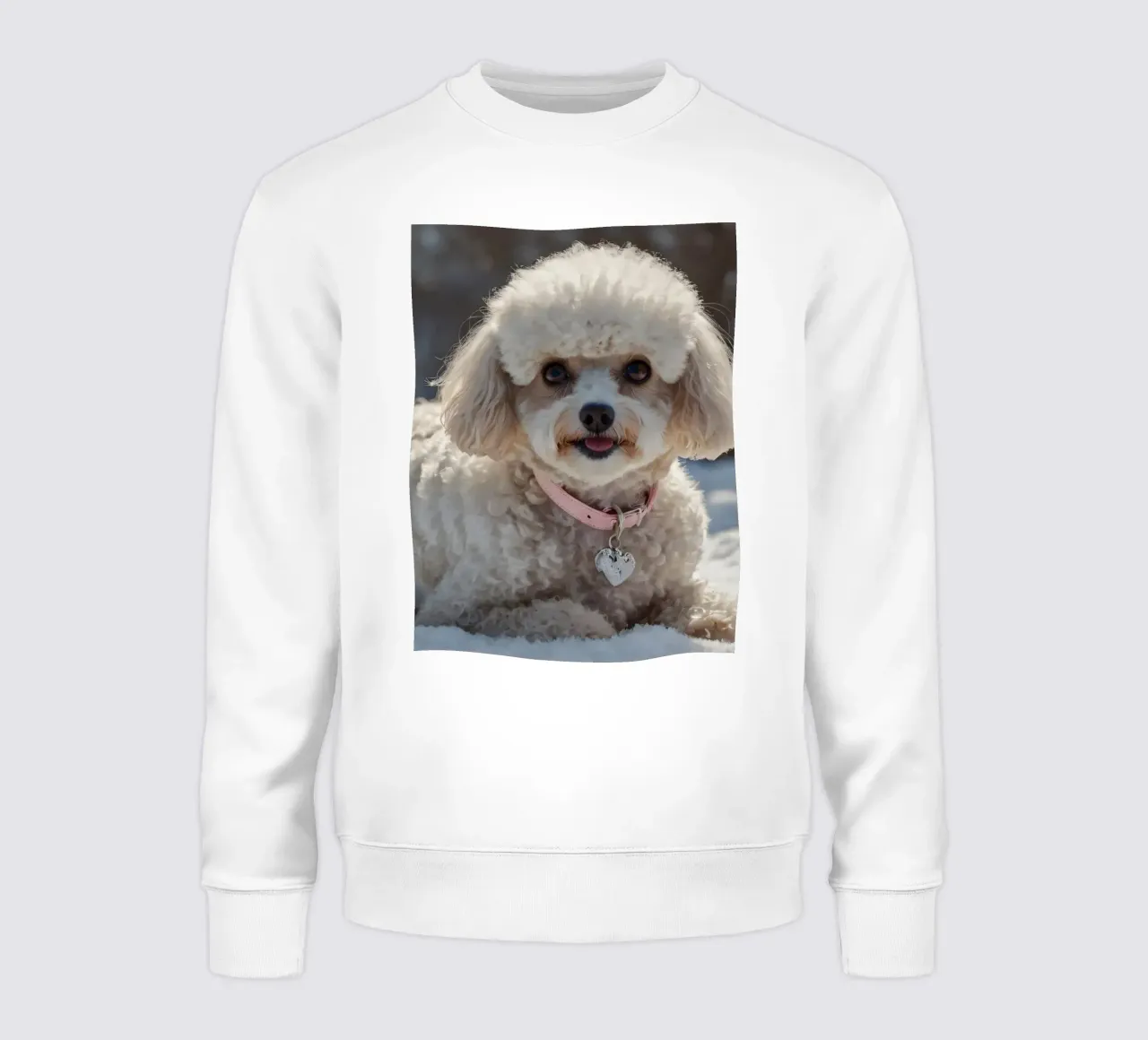 Un cane giocherellone si gode una soleggiata giornata invernale felpa da DesignDoodle