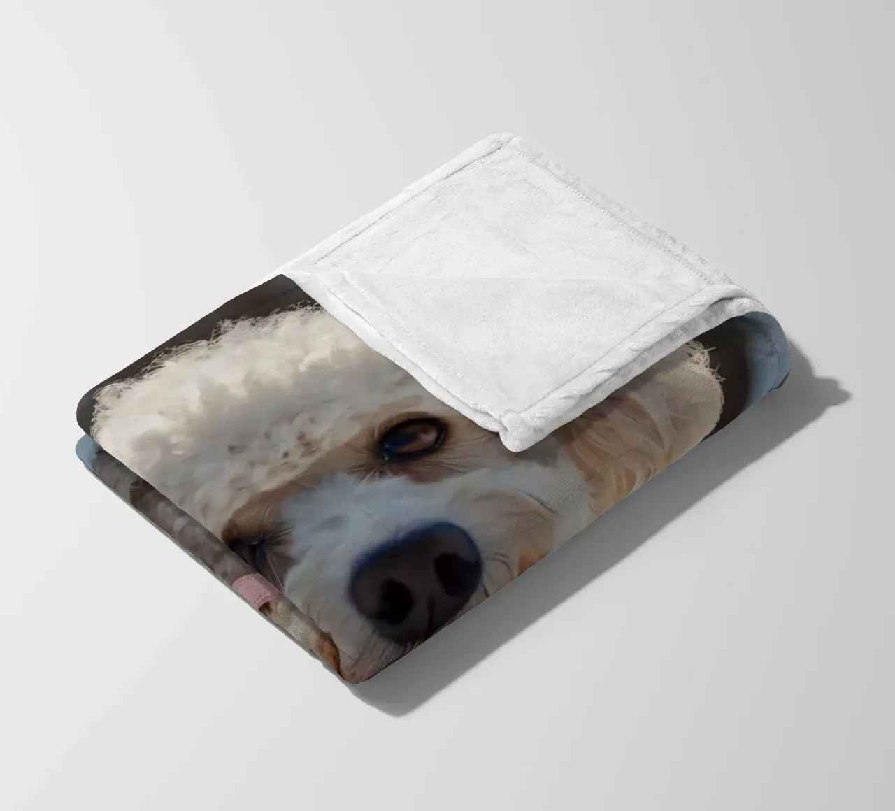 Un cane giocherellone si gode una soleggiata giornata invernale coperta in pile da DesignDoodle